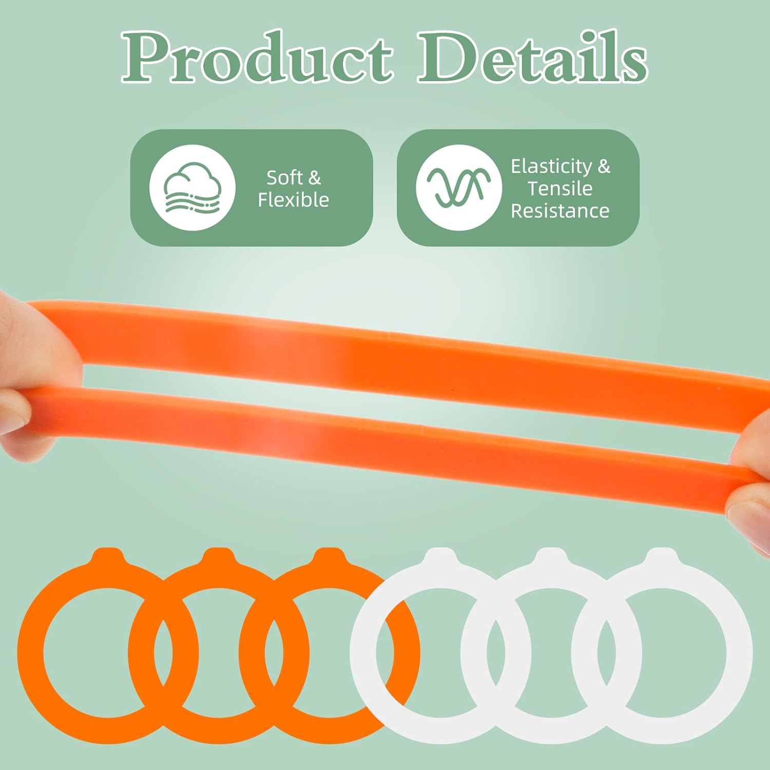 6PCS Silicone Jar Gaskets 3.75Inch Rubber Seals Rings for Glass Jars Airtight Gasket Sealing Rings for Regular Mouth Canning Jars,Leak Proof Rubber Jar Seals Fits Most Sizes Glass Mason Jar Lids - Image 2