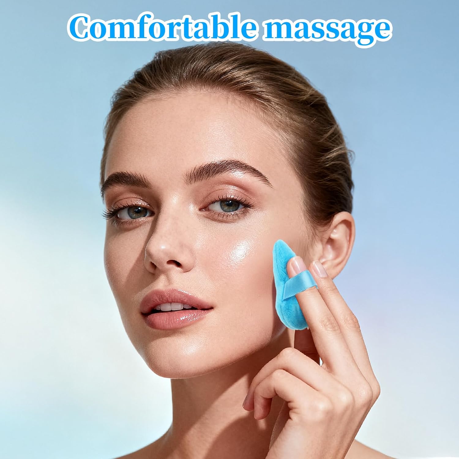 7-pack Mini Powder Puff - Finger-sized Mini Puff For Applying Loose & Pressed Powders - Soft, Reusable Small Velour Triangle Beauty Blender Makeup Sponge for Face Makeup - Image 3