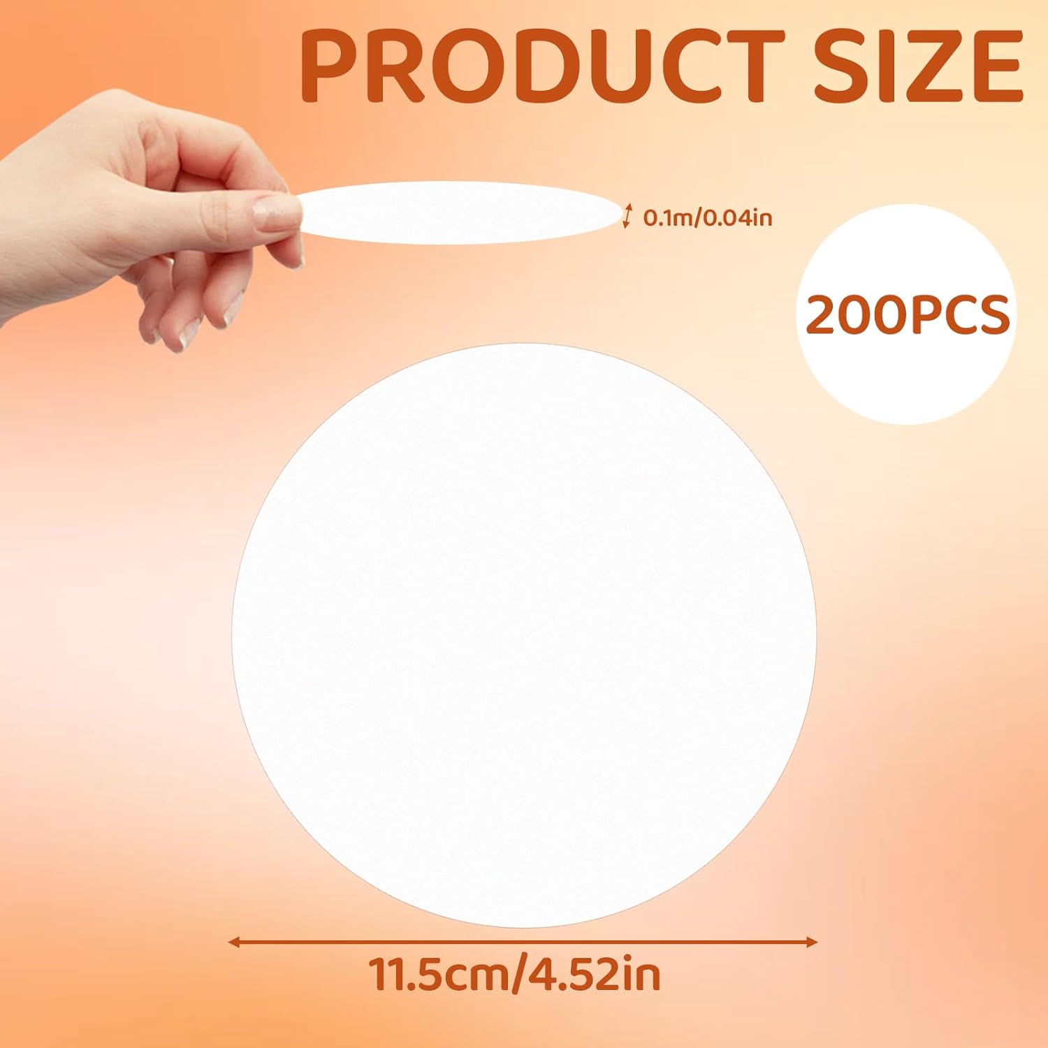 200-Pack 4.5 Inch Leak-Proof Cup Lid Liners – White Round Sealing Pads Lid Covers for Plastic Drink Cups, Milk Tea, Coffee, Bubble Tea Water Bottles – Spill-Proof Film Pads for Beverage Containers - Image 1