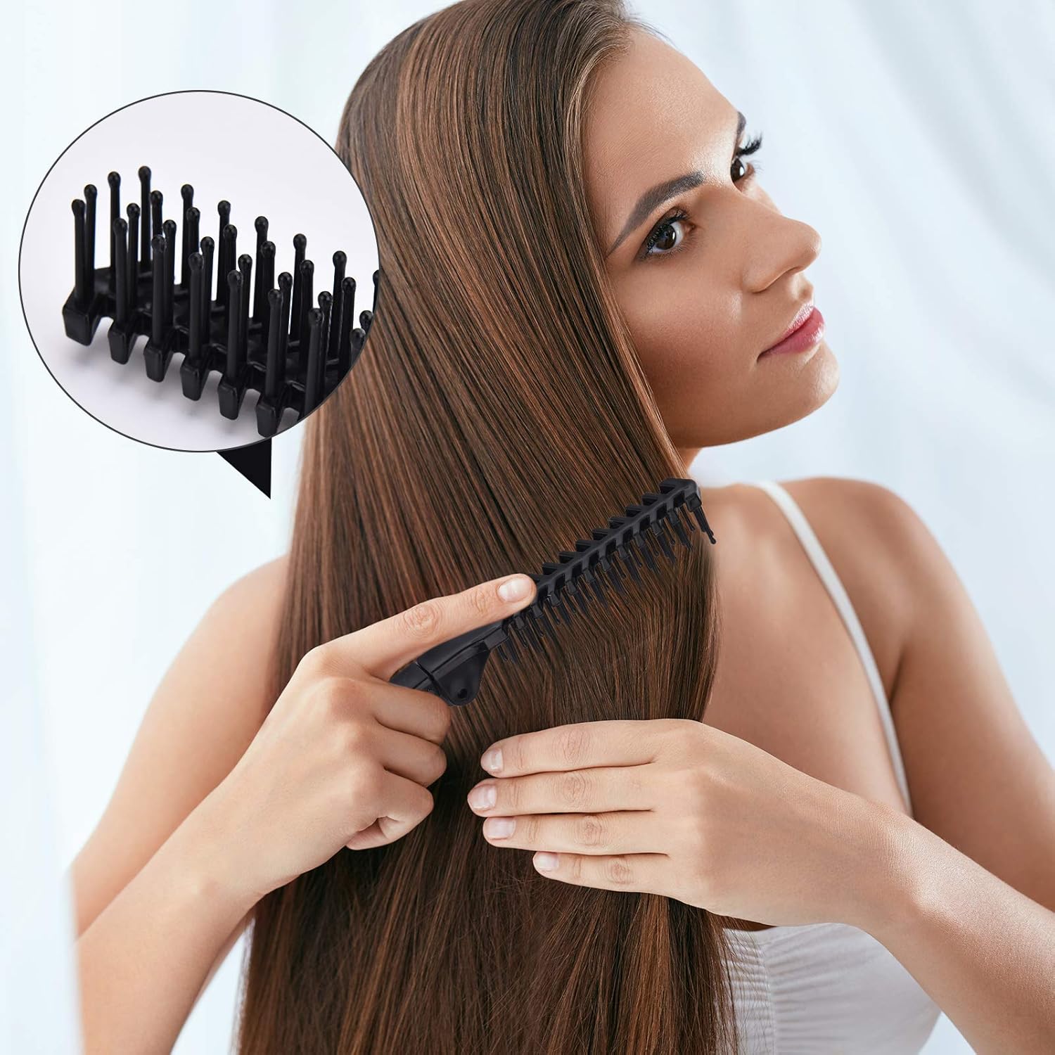 10 Pcs Portable Travel Folding Comb Brush Combo Compact Foldable Hair Brush Pocket Size Comb Double Headed for Women Men Homeless Hotel Shelter Nursing Home Charity Church (Black) - Image 4