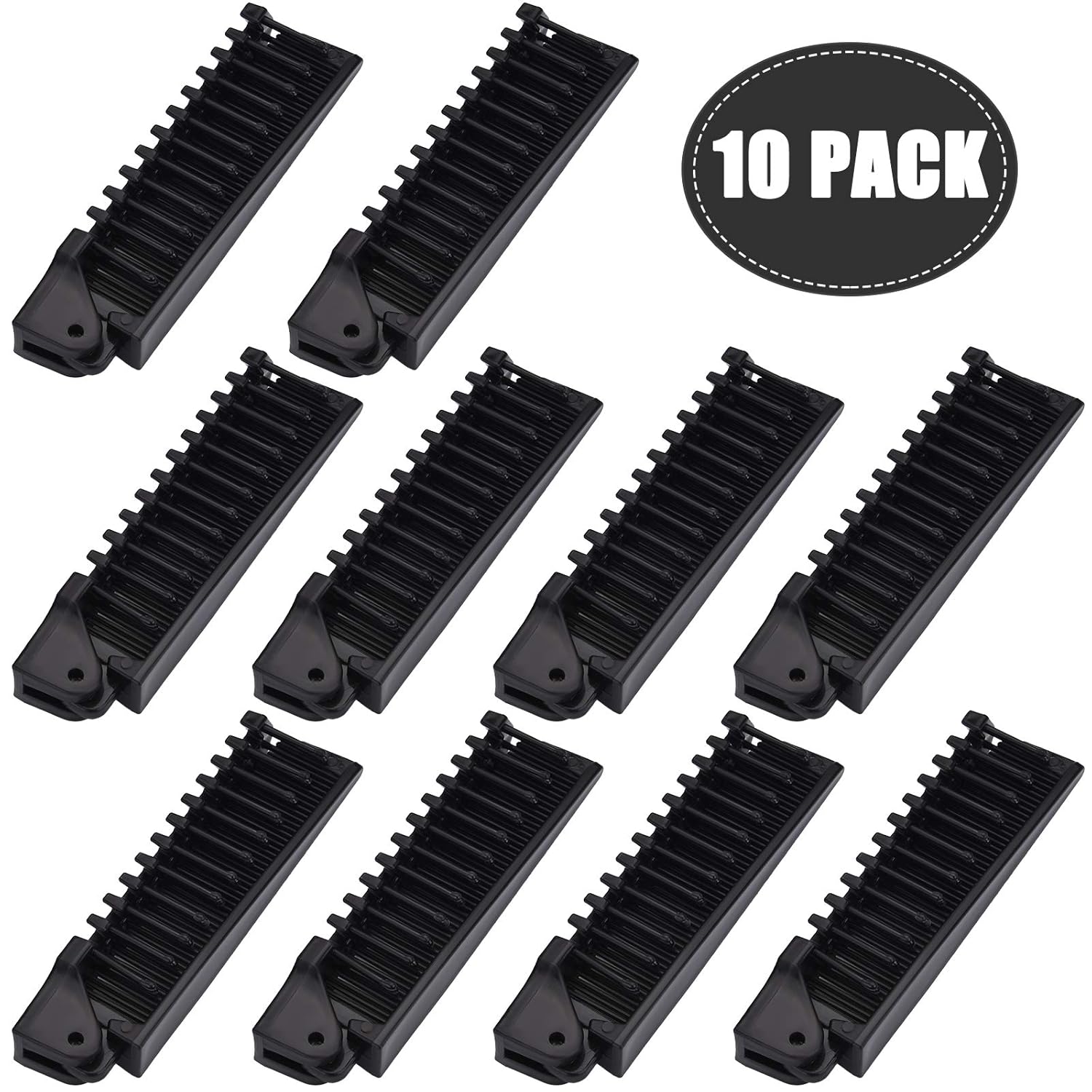 10 Pcs Portable Travel Folding Comb Brush Combo Compact Foldable Hair Brush Pocket Size Comb Double Headed for Women Men Homeless Hotel Shelter Nursing Home Charity Church (Black) - Image 5