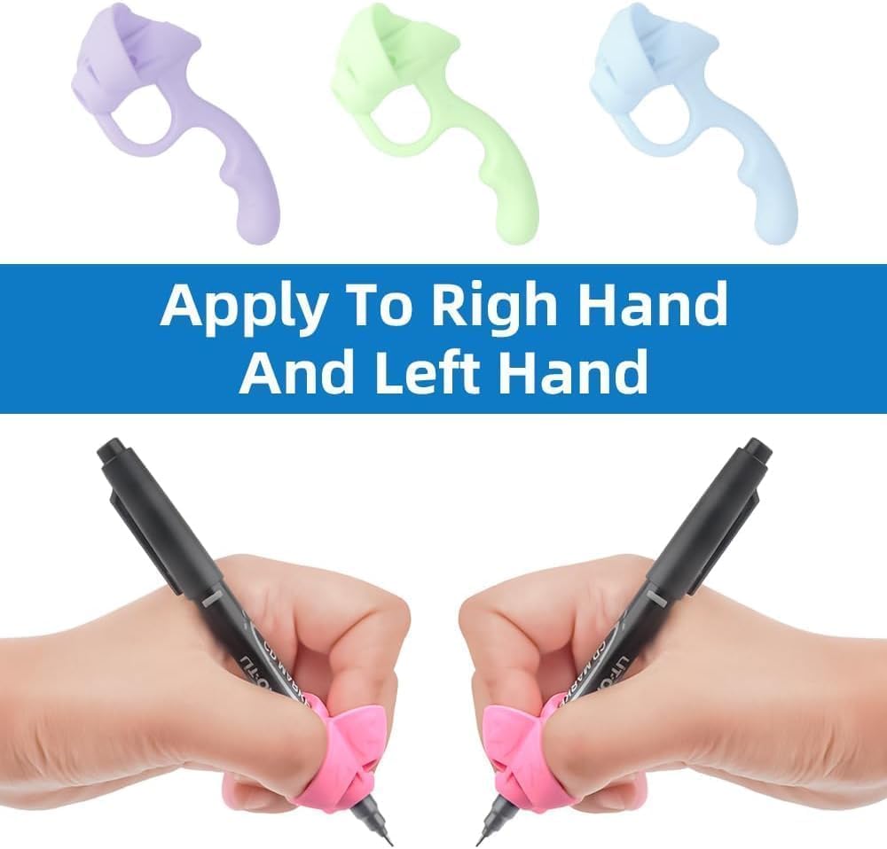 14-Pack Pencil Grips for Handwriting - 2Style (4Pcs Pen Grips w/Cushion & 10Pcs Cute Dolphin Pencil Grip) - Writing Posture Correction Writting Aids for Adults,18+Age - Image 3