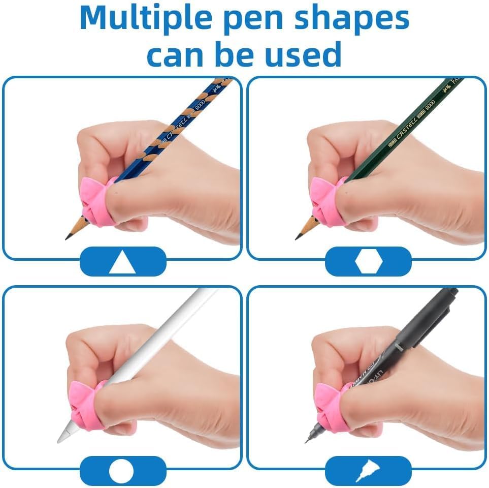 14-Pack Pencil Grips for Handwriting - 2Style (4Pcs Pen Grips w/Cushion & 10Pcs Cute Dolphin Pencil Grip) - Writing Posture Correction Writting Aids for Adults,18+Age - Image 7
