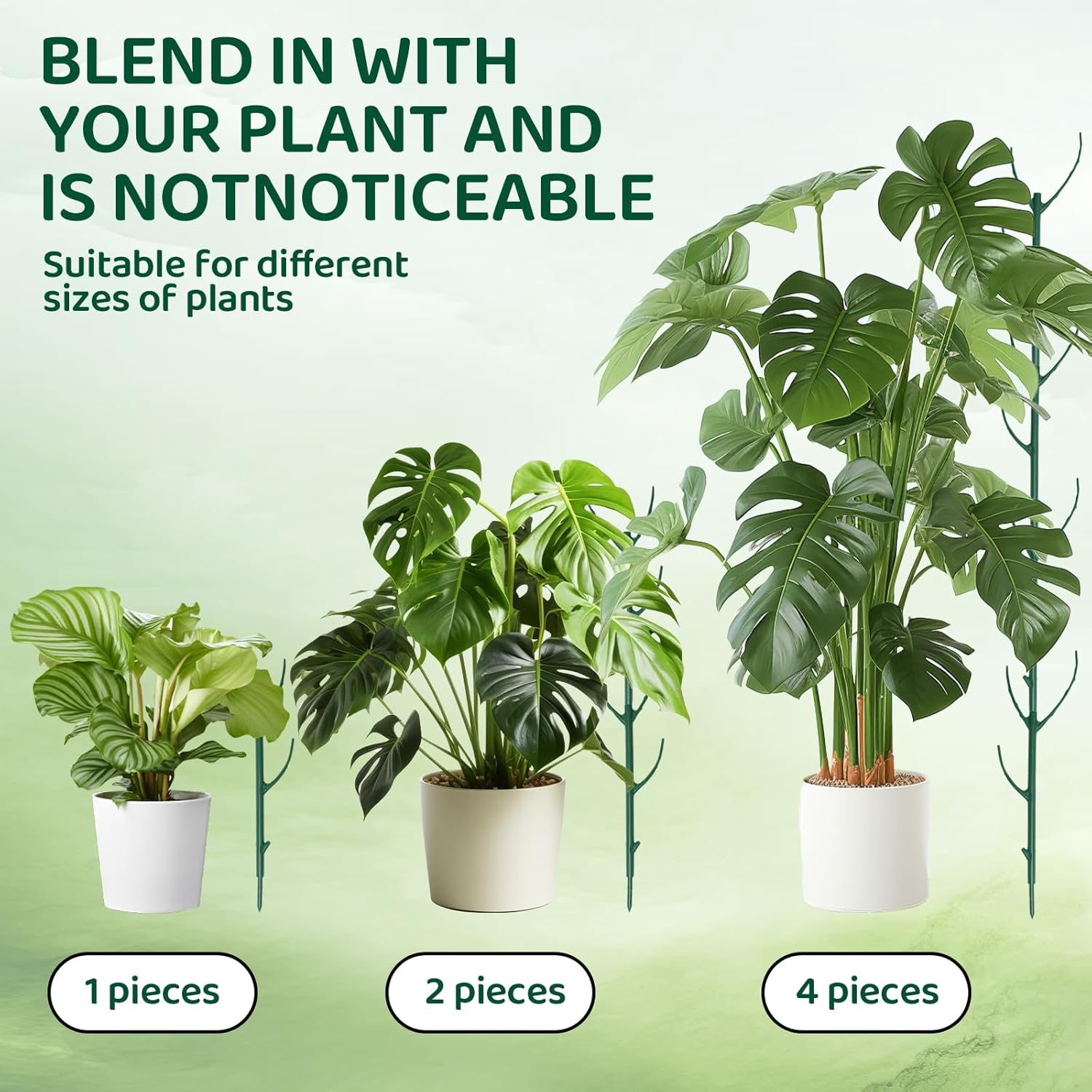 5-Pack Stackable Monstera Plant Support - Plant Stakes with Cage Rings for Indoor and Outdoor Plants Use - Garden Stakes for Climbing - Image 1