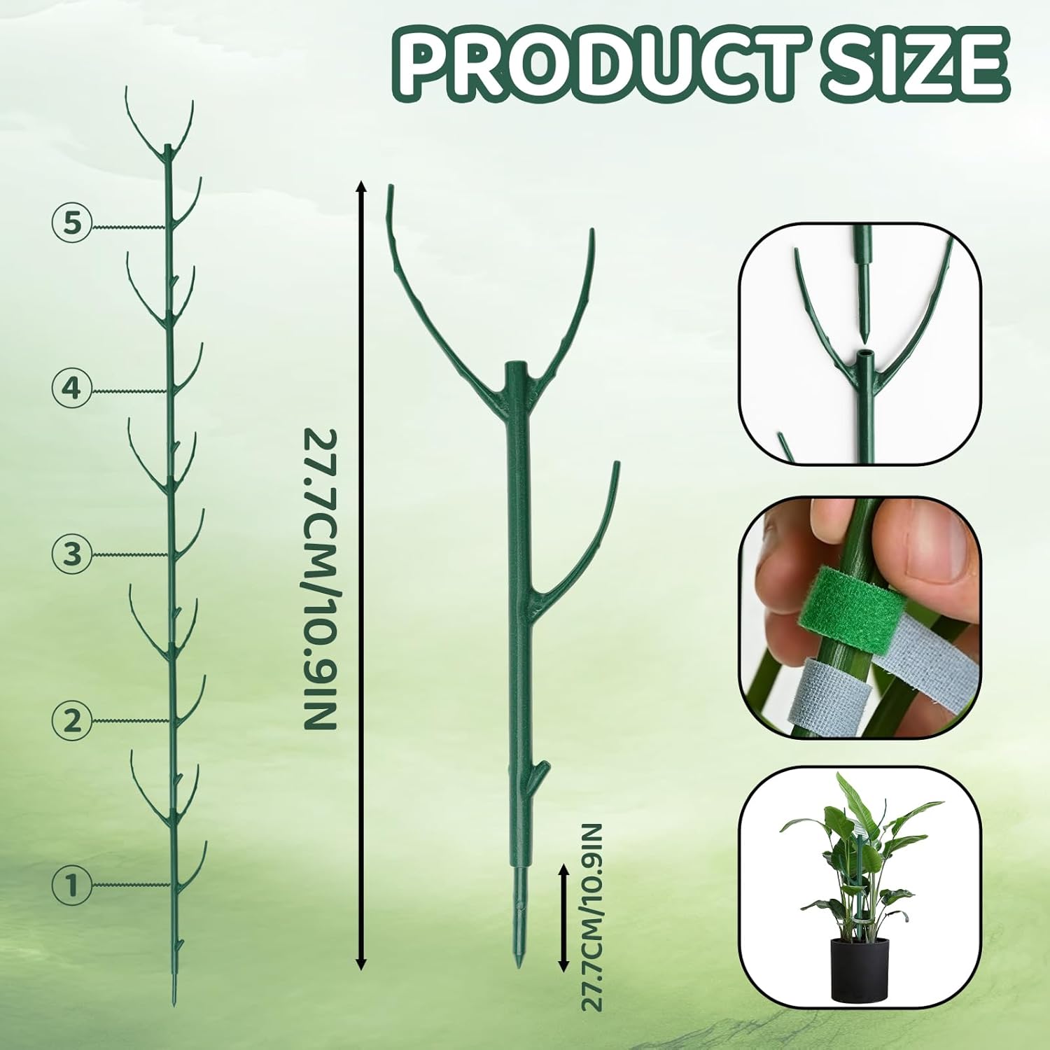 5-Pack Stackable Monstera Plant Support - Plant Stakes with Cage Rings for Indoor and Outdoor Plants Use - Garden Stakes for Climbing - Image 2