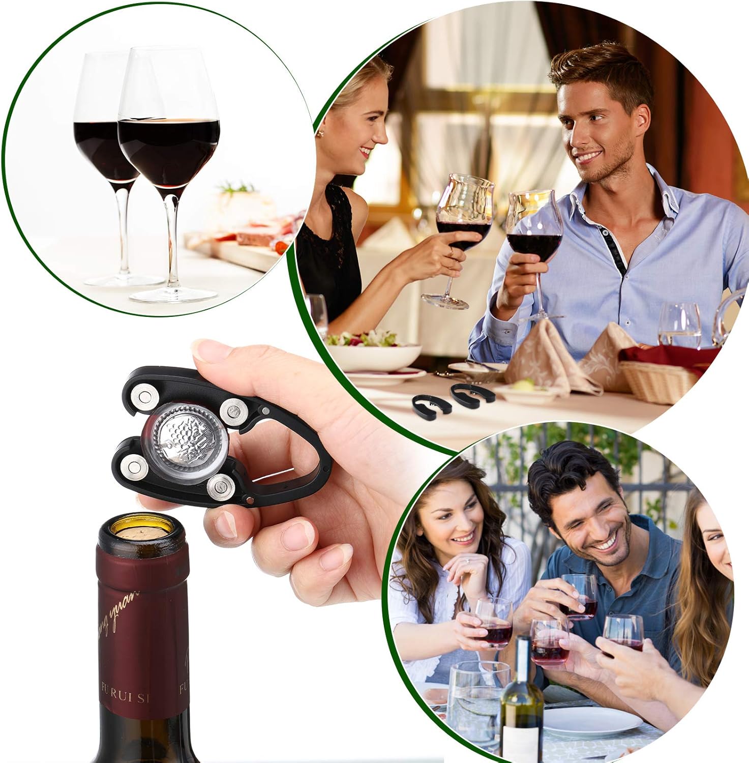Foil Cutter for Wine Bottles Magnetic Black Wine Foil Tools Stainless Steel ABS Cutters Bottle Opener Top Removes Effortlessly Design for Outdoor Indoor Parties Daily Application Accessory - Image 6