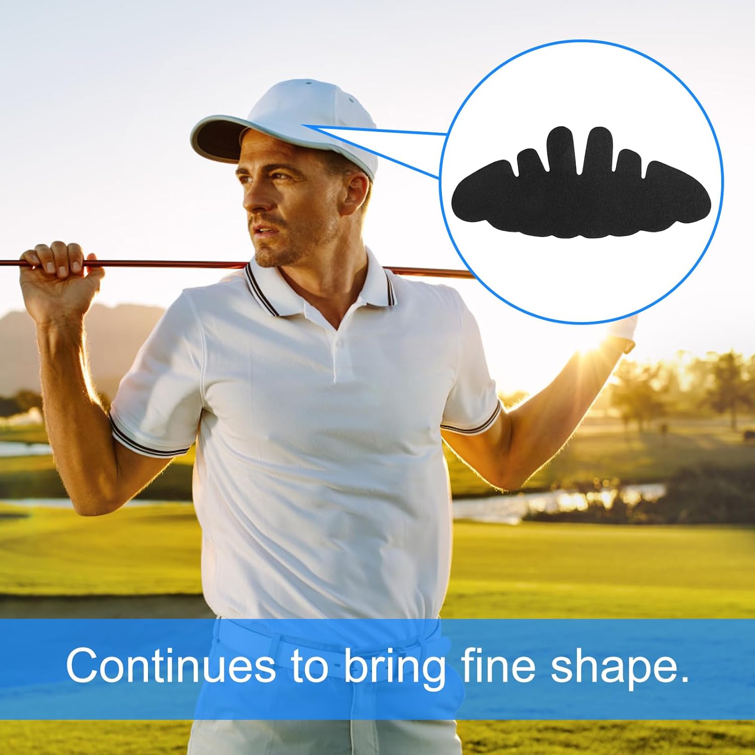 8PCS Baseball Caps Inserts - Flexible Hat Sweat Liner - Washable & Reusable Felt Hat Liners -Sweat Protection Hat Shaper Insert Stiffener - Supports Brim & Crown Black - Image 5