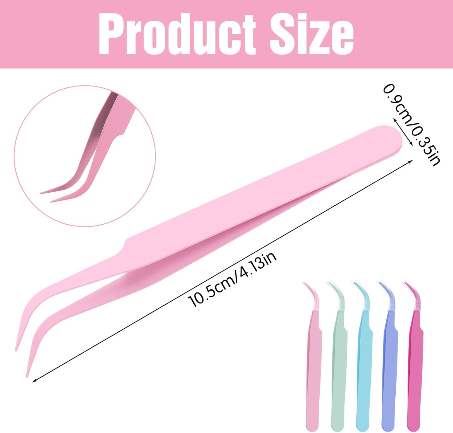 5PCS Lash Extension Tweezers,Stainless Steel Lash Applicator Tools Multipurpose Tweezers for Intricate Projects Scrapbooking Cardmaking Stickers Isolation Nail Art DIY Craft Projects - Image 1