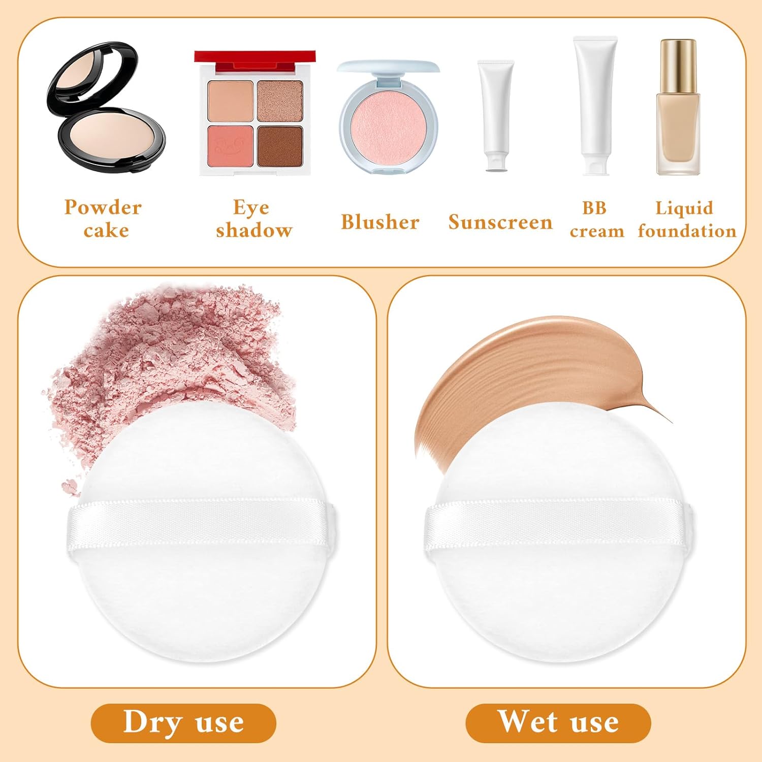 12Pcs White Makeup Puffs, 2 Inch Mini Round Setting Makeup Puffs Reusable Crystal Velvet Beauty Make up Tools for Loose Powders Liquid Foundation Cosmetic Soft Face Blending - Image 4