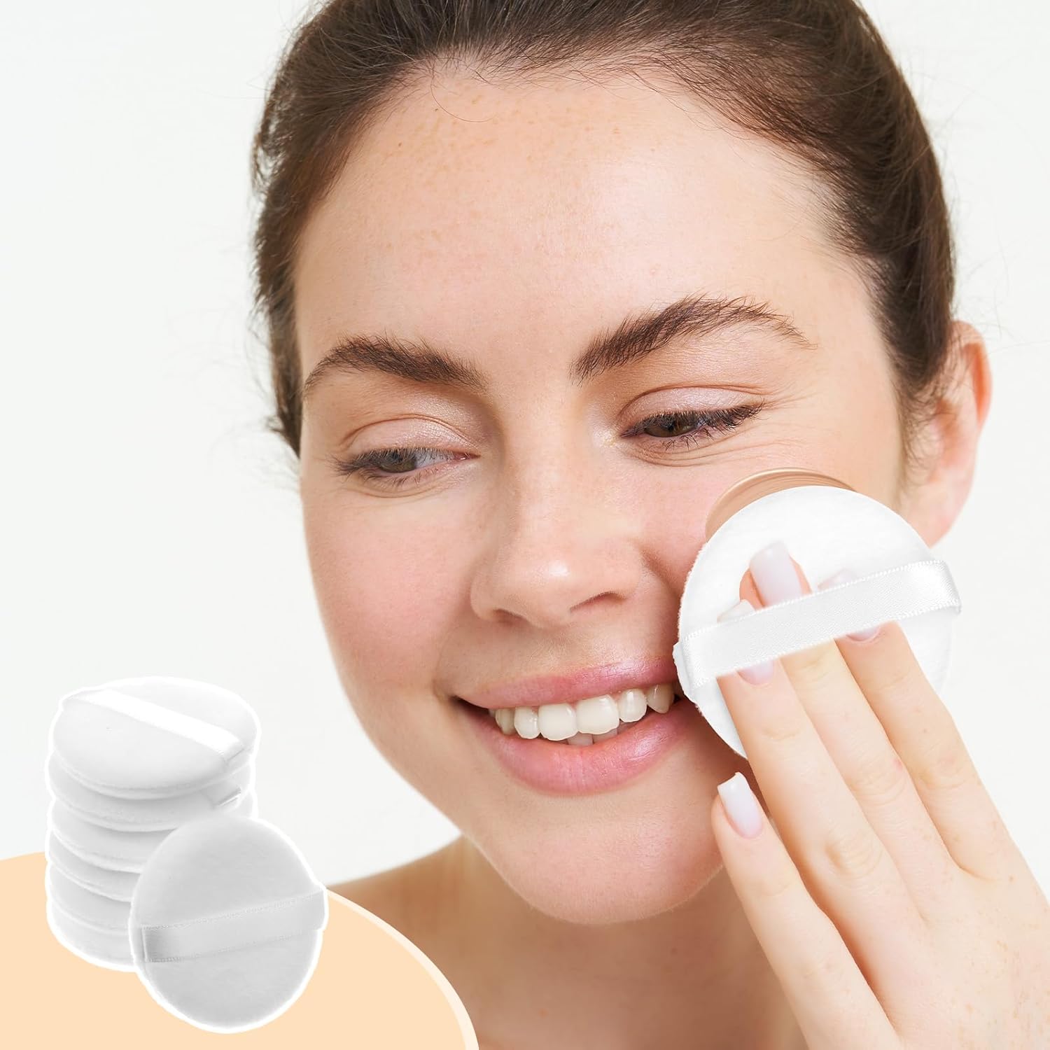 12Pcs White Makeup Puffs, 2 Inch Mini Round Setting Makeup Puffs Reusable Crystal Velvet Beauty Make up Tools for Loose Powders Liquid Foundation Cosmetic Soft Face Blending - Image 6