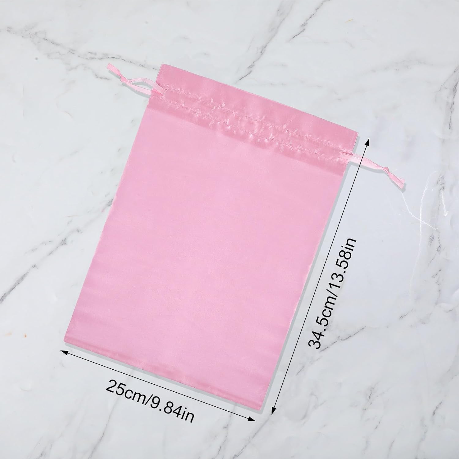 4Pcs Wig Bags with Satin Drawstring,Pink Wig Bags Storage for Wigs Extension Bundle - Image 1