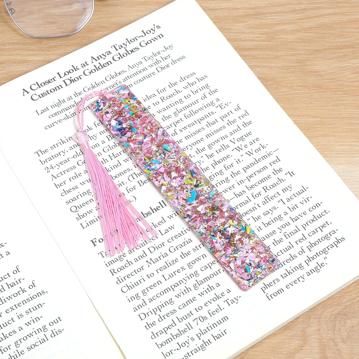 2Pcs Funny Bookmarks,Glittering Book Marks for Reading,Elegant Bookmark for Women with Tassels Book Lovers Gifts - Image 3