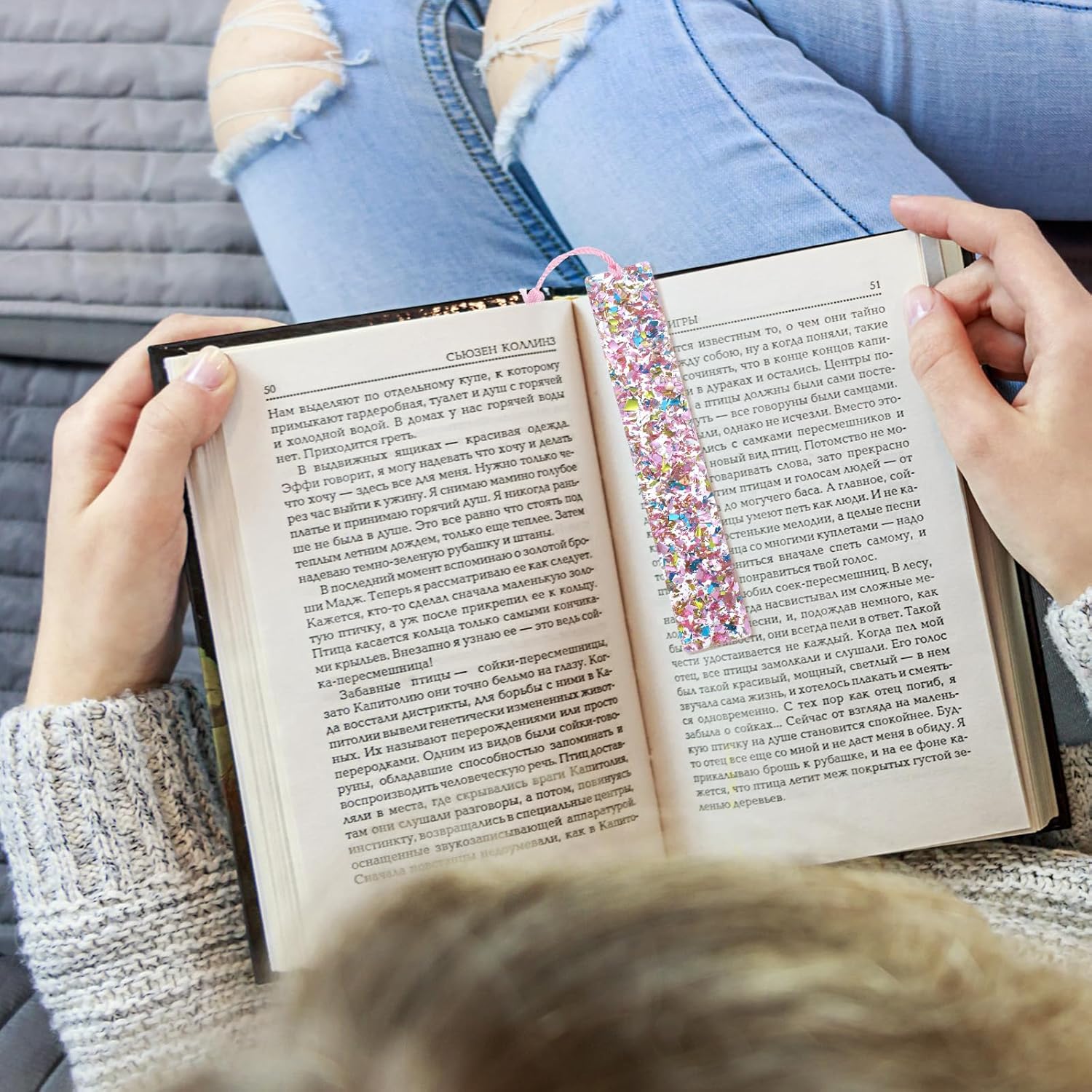 2Pcs Funny Bookmarks,Glittering Book Marks for Reading,Elegant Bookmark for Women with Tassels Book Lovers Gifts - Image 6