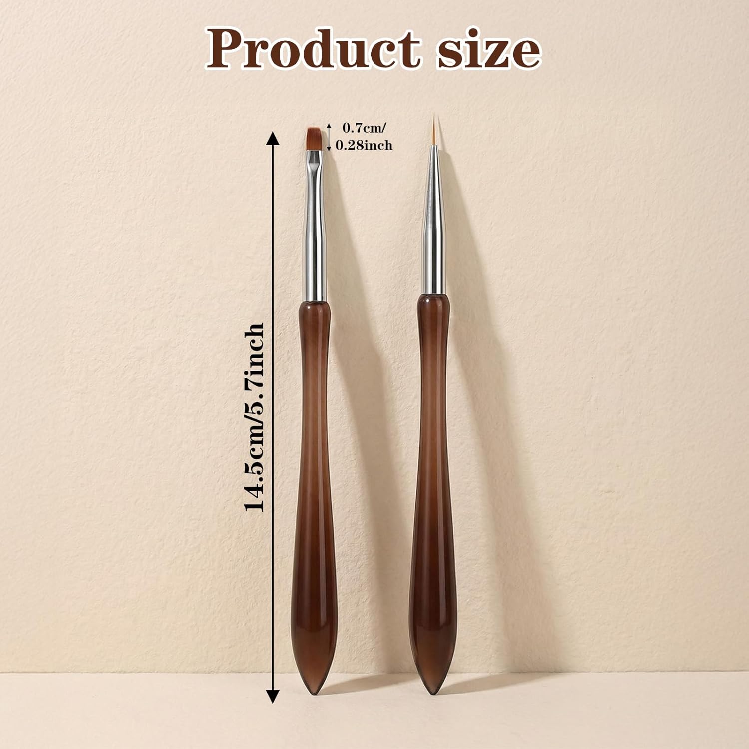 2Pcs Hard Gel Brushes for Nails,Flat Gel Nail Brushes Versatile Nail Design Brush for Petals,Leaves,Flowers Nails Design Tool for DIY Salon - Image 1