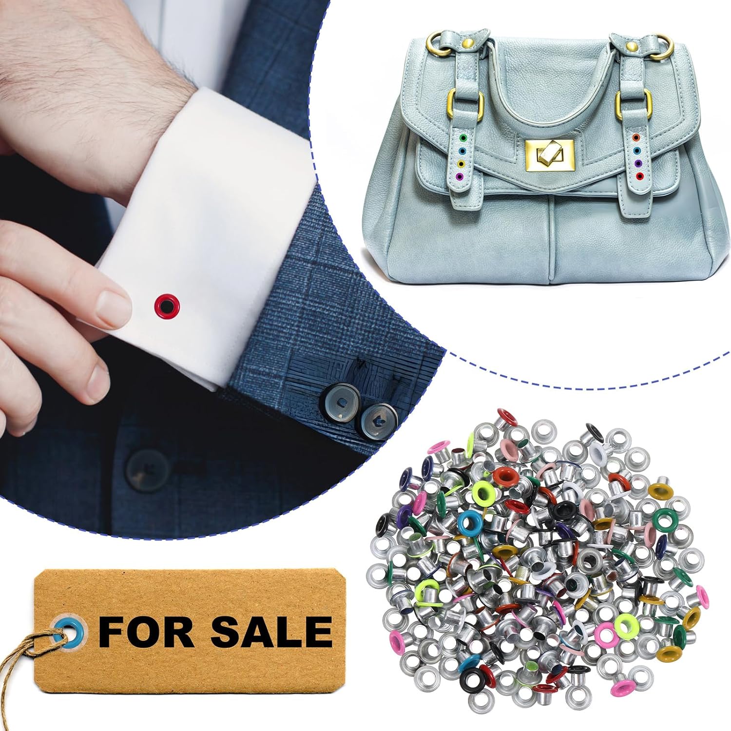 Shimmeroo 210PCS 3mm Metal Eyelets and Grommets, Colored Round Eyelets for Paper Crafts, Scrapbooking, Card Making, Fabric, Leather, Shoes - Image 2