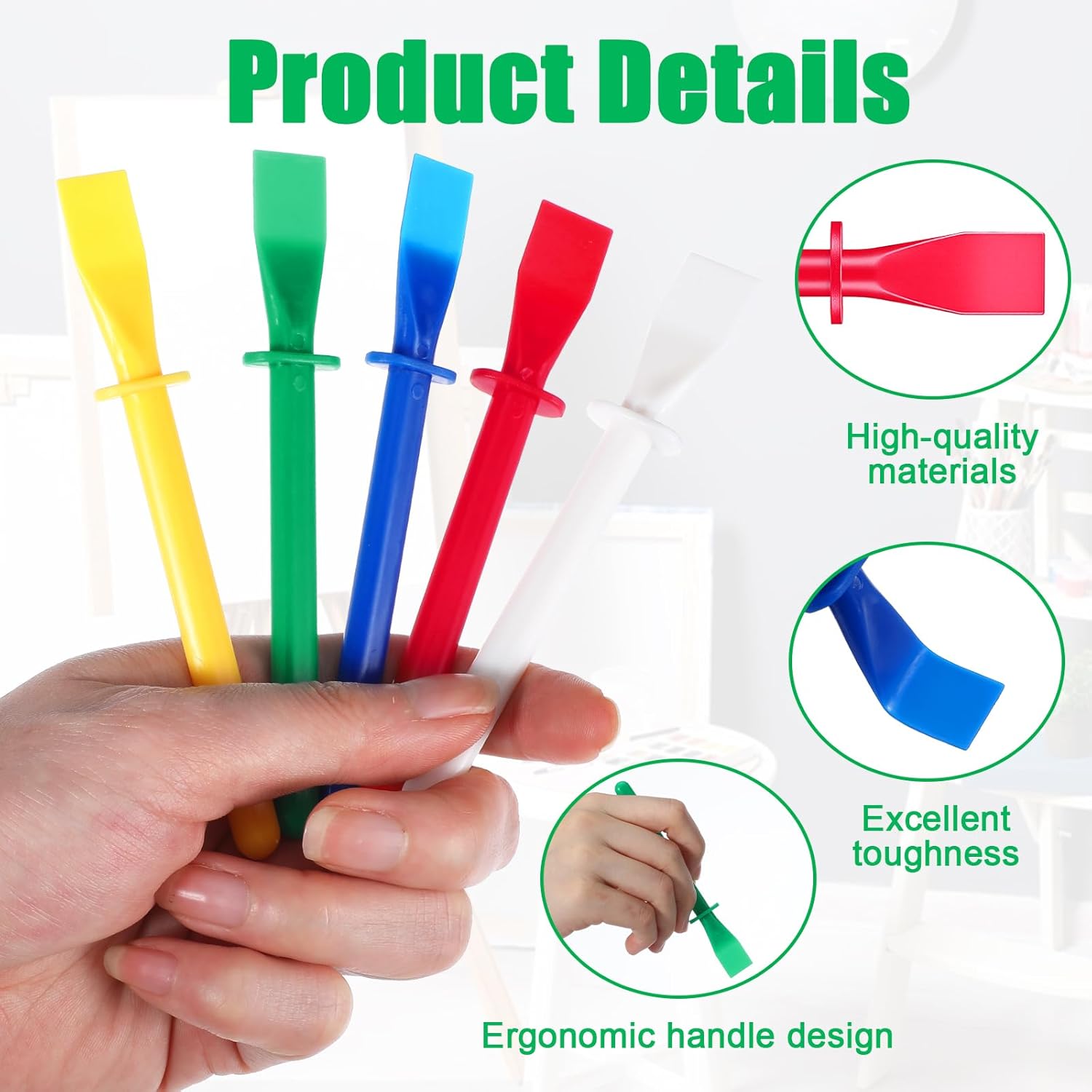 15Pcs Silicone Glue Brush,Reusable Glue Spreader Plastic Spreader Tool Set for DIY Painting Mixing & Spreading - Flatback - Image 2