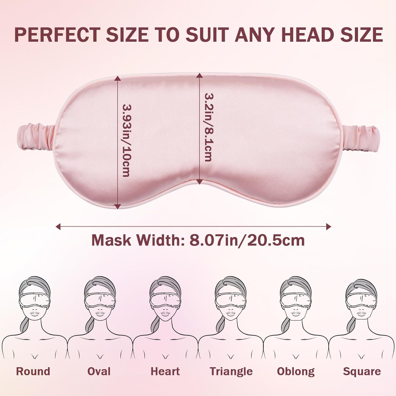 Silk Sleep Mask Set of 2, Adjustable Silk Eye Mask for Sleeping, Soft Sleeping Eye Shade Cover for Women, Good for Blocking Light, Reducing Puffiness, Enhancing Sleep Quality (Pink & Black) - Image 2