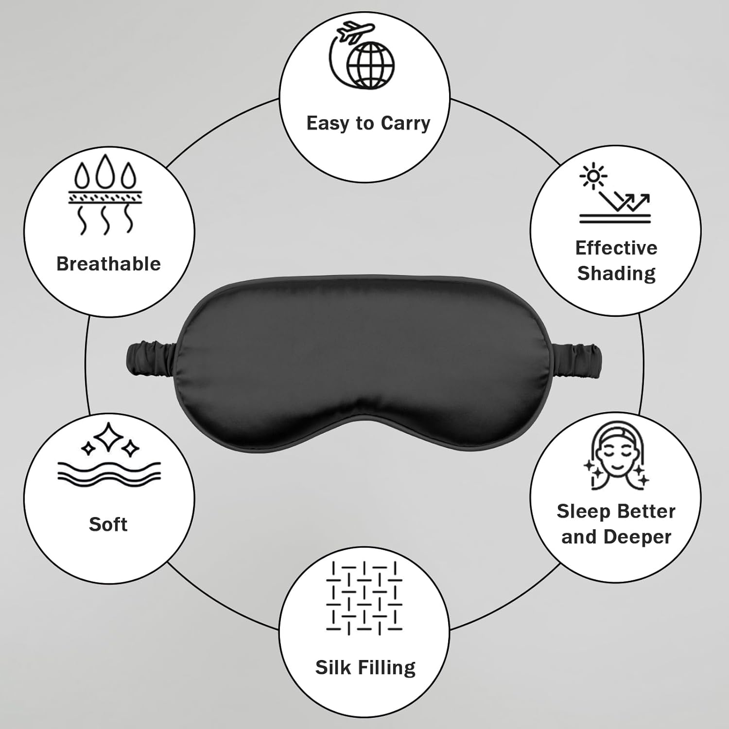 Silk Sleep Mask Set of 2, Adjustable Silk Eye Mask for Sleeping, Soft Sleeping Eye Shade Cover for Women, Good for Blocking Light, Reducing Puffiness, Enhancing Sleep Quality (Pink & Black) - Image 4