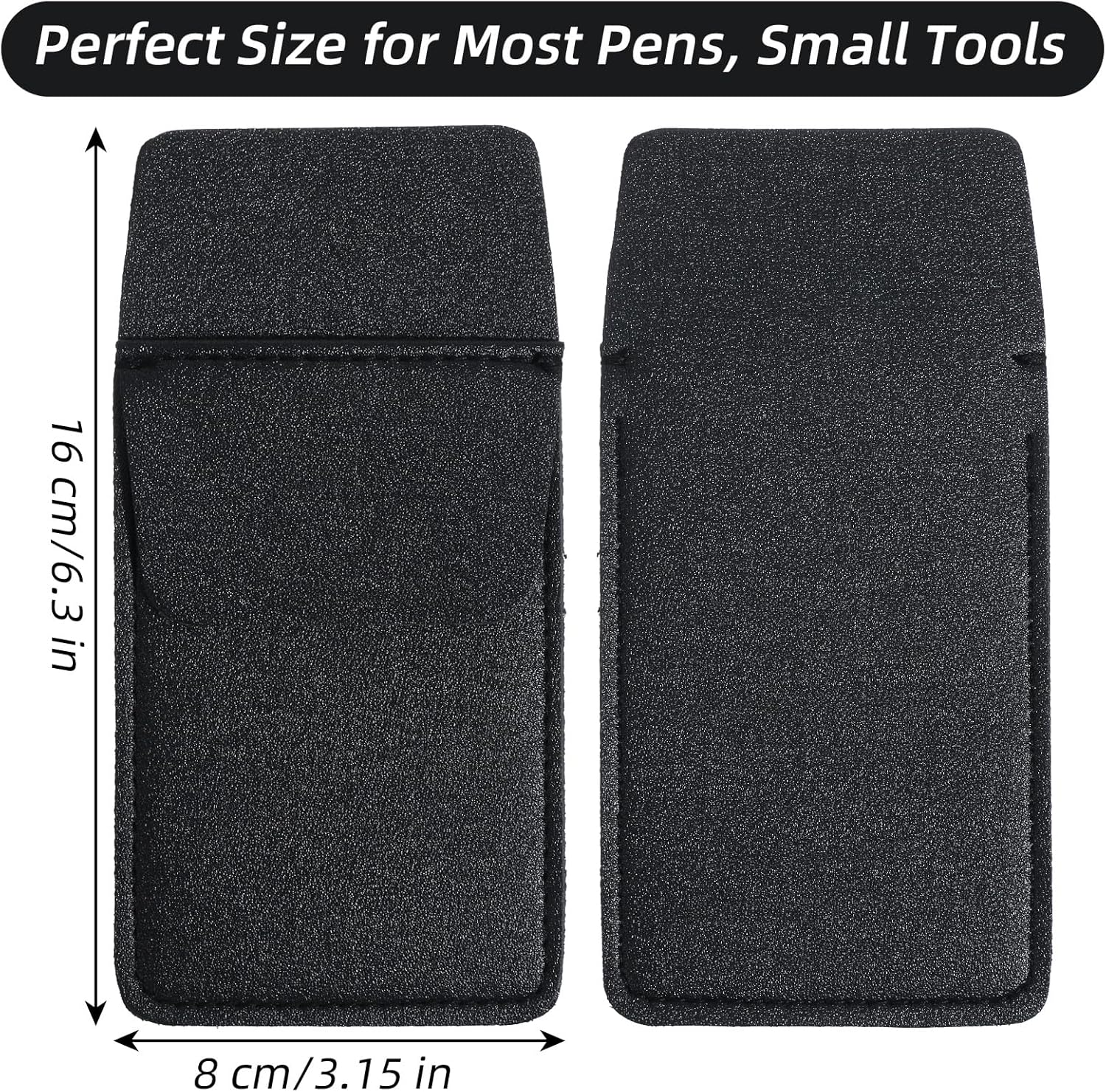 2 Pack Pocket Protector for Men Shirt, Black PU Leather Organizer Pouch Multipurpose Pocket Pen Holder for Pens Pencils & Cards Fits Shirt & Lab Coat Pockets - Image 1