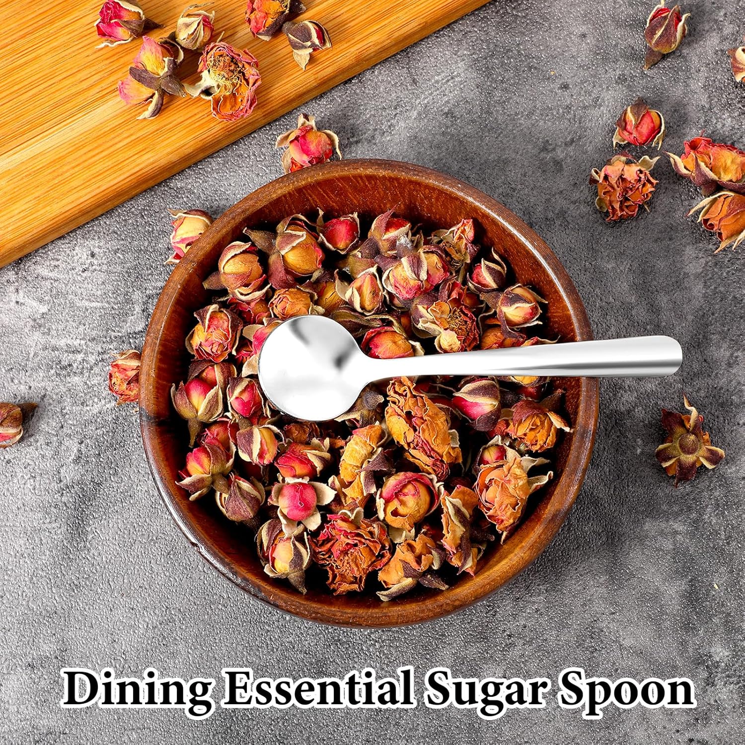 4Pcs Tiny Spoons for Spices, 3.5 Inch Stainless Steel Spice Spoon, Small Spoons for Spice Jars, Mini Metal Spoon for Sugar Salt Honey, Silver - Image 3