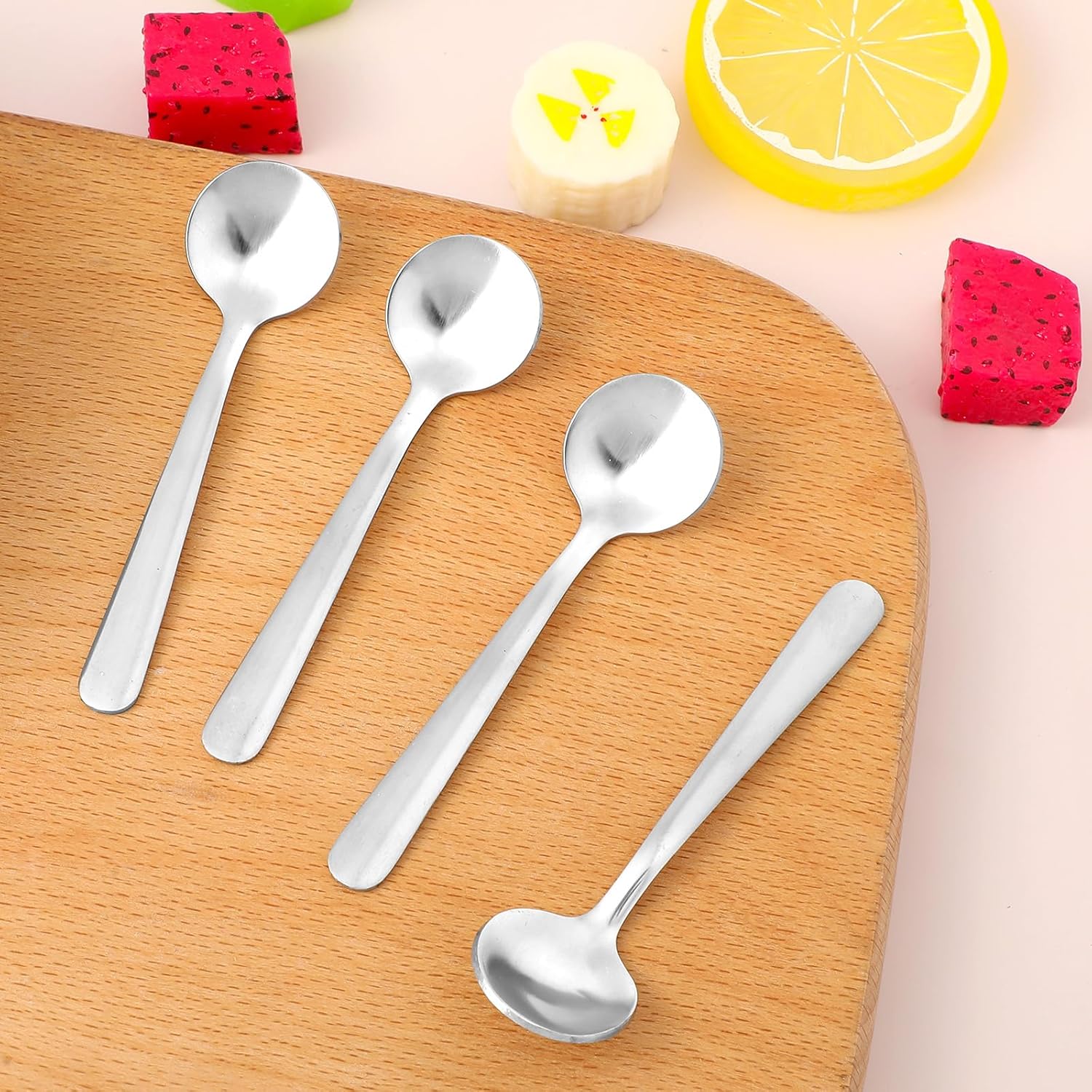 4Pcs Tiny Spoons for Spices, 3.5 Inch Stainless Steel Spice Spoon, Small Spoons for Spice Jars, Mini Metal Spoon for Sugar Salt Honey, Silver - Image 6