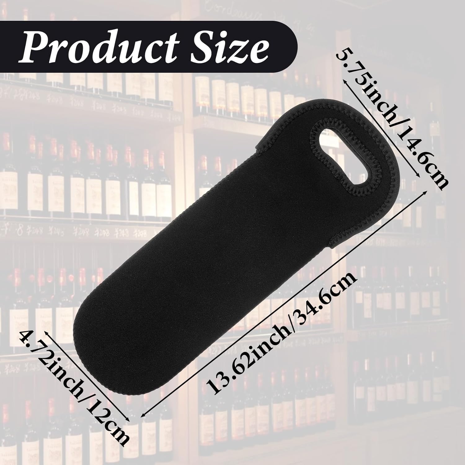 Neoprene Wine Bottle Carrier, Insulated Tote Bag, Protective Champagne & Beer Bottle Holder for Beer Water Bottles Restaurant, Travel, Gifting (Black) - Image 1
