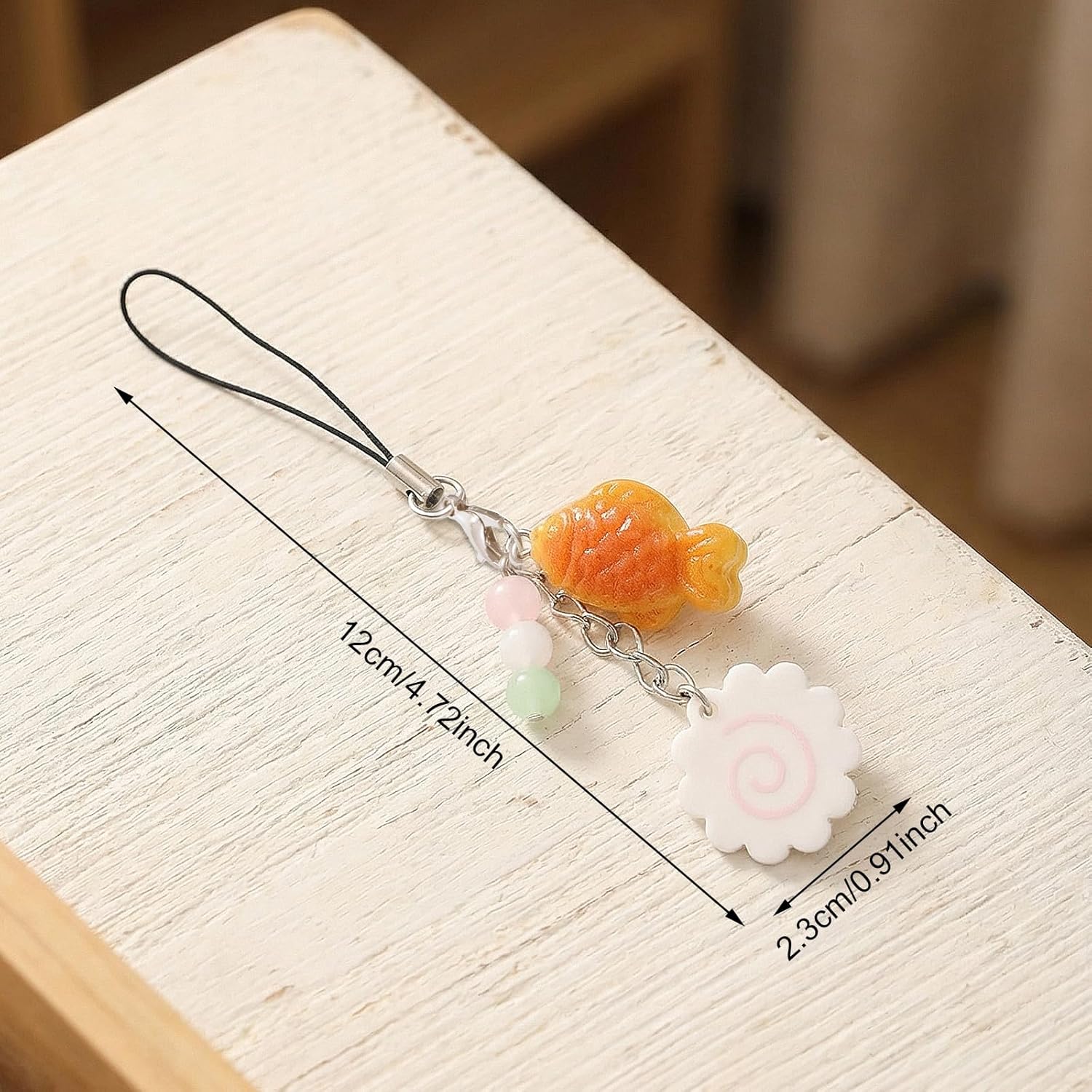 Cute Phone Charms,Cell Phone Strap Charm - Maki Fish Cake Taiyaki Cellphone Charm Strap - Image 2