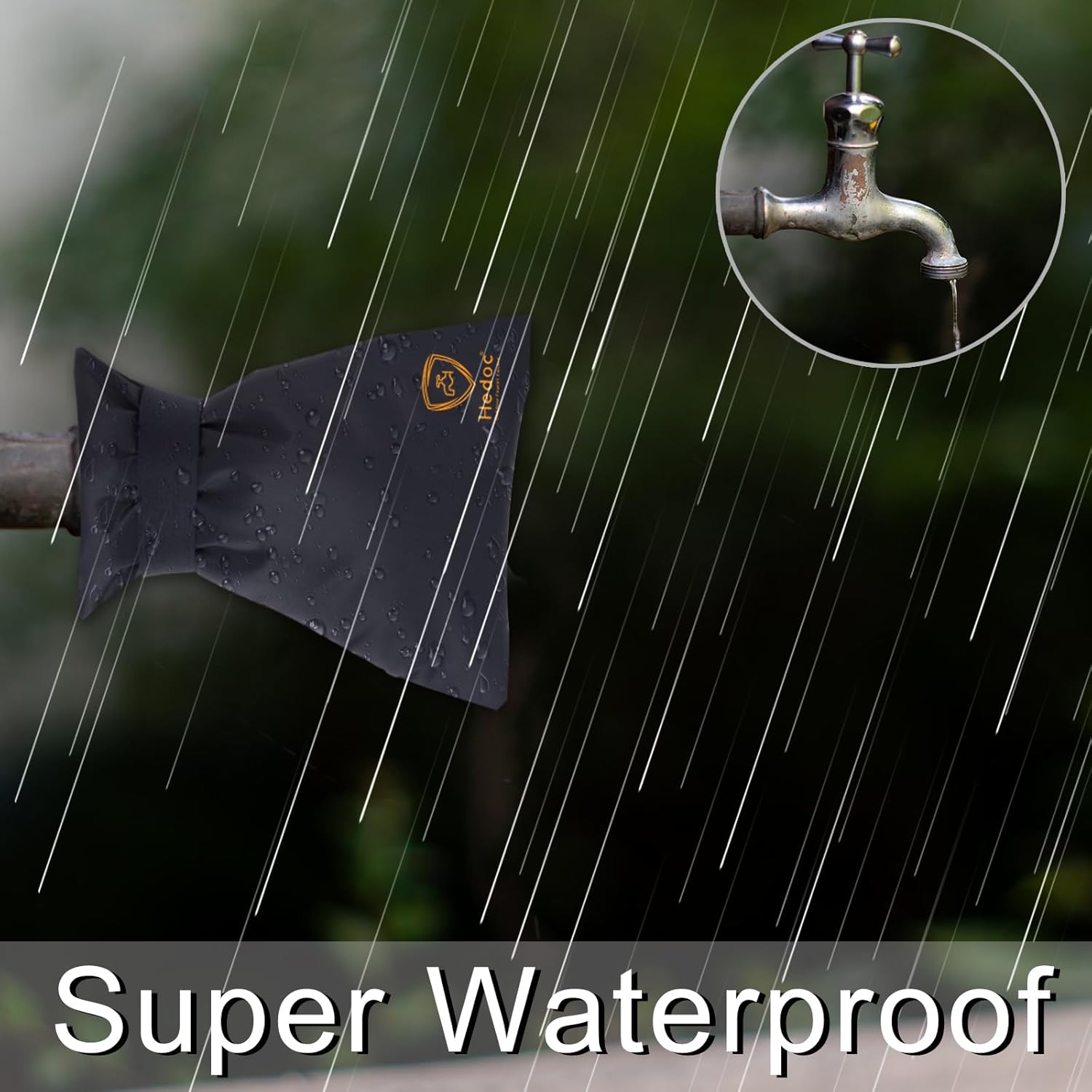 Pro Outdoor Faucet Covers for Winter Freeze Protection, 2 Pack 6'' W x 8.2'' H Winter Faucet Insulation Cover Socks, Hose Bib Covers for Winter (Faucet Cover 2 Pack) - Image 4
