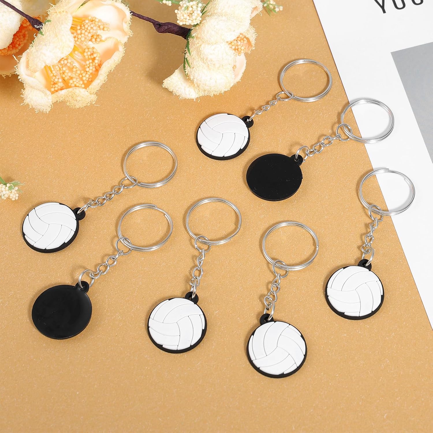 15PCS Volleyball Keychain,Volleyball Key Chains for Team Gifts - Sport Bag Charms,Trinkets Souvenirs for Backpacks Volleyballs Lovers - Image 2
