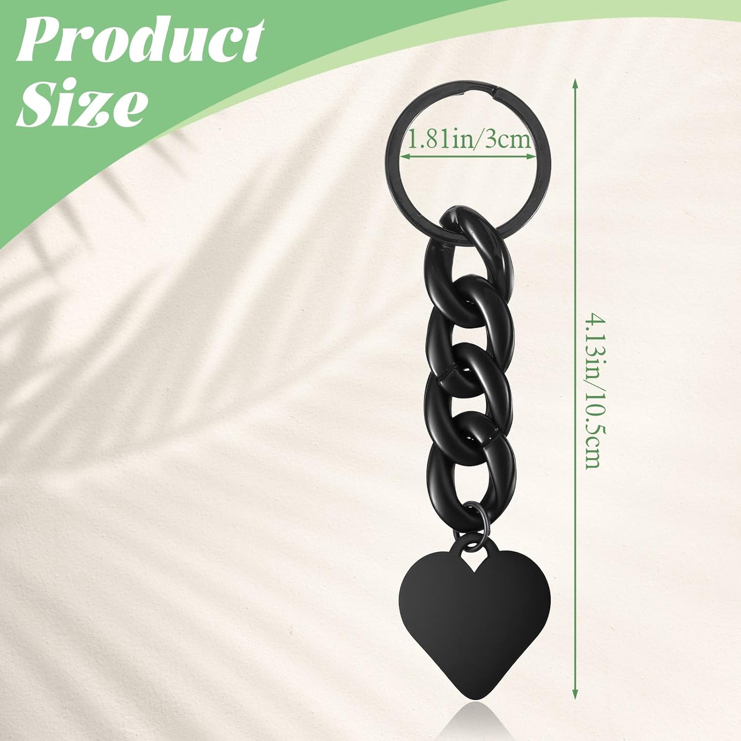 Black Heart Keychain, Goth Heart Bag Charms for Handbags, Love Key Chain Ring Gift for Valentine's Day, Keychain Accessories for Car Keys Backpack - Image 1