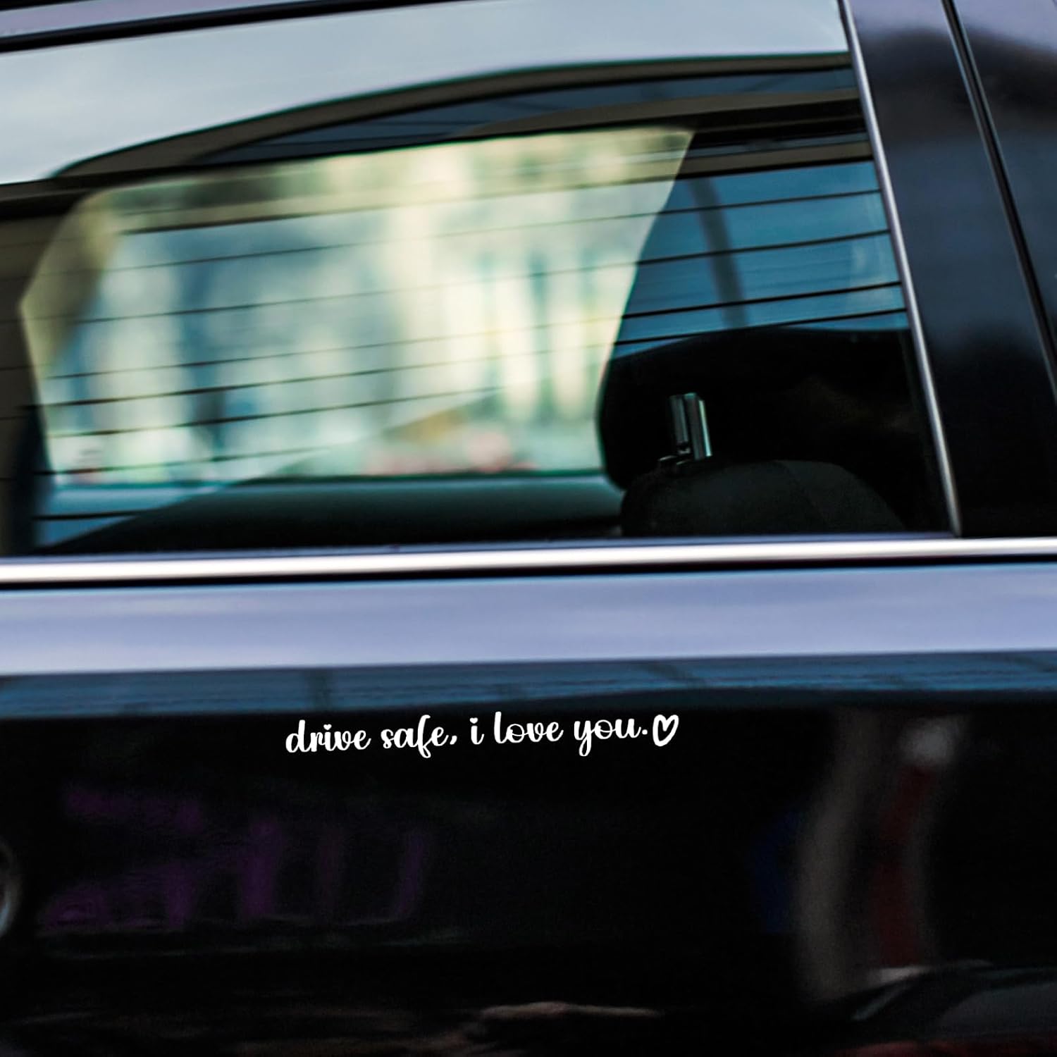 5 Pcs Drive Safe I Love You Sticker, White I Love You Drive Safe Mirror Stickers for Rearview Mirror & Windshield, Reusable Funny Car Decals for Couples & Family - Image 6