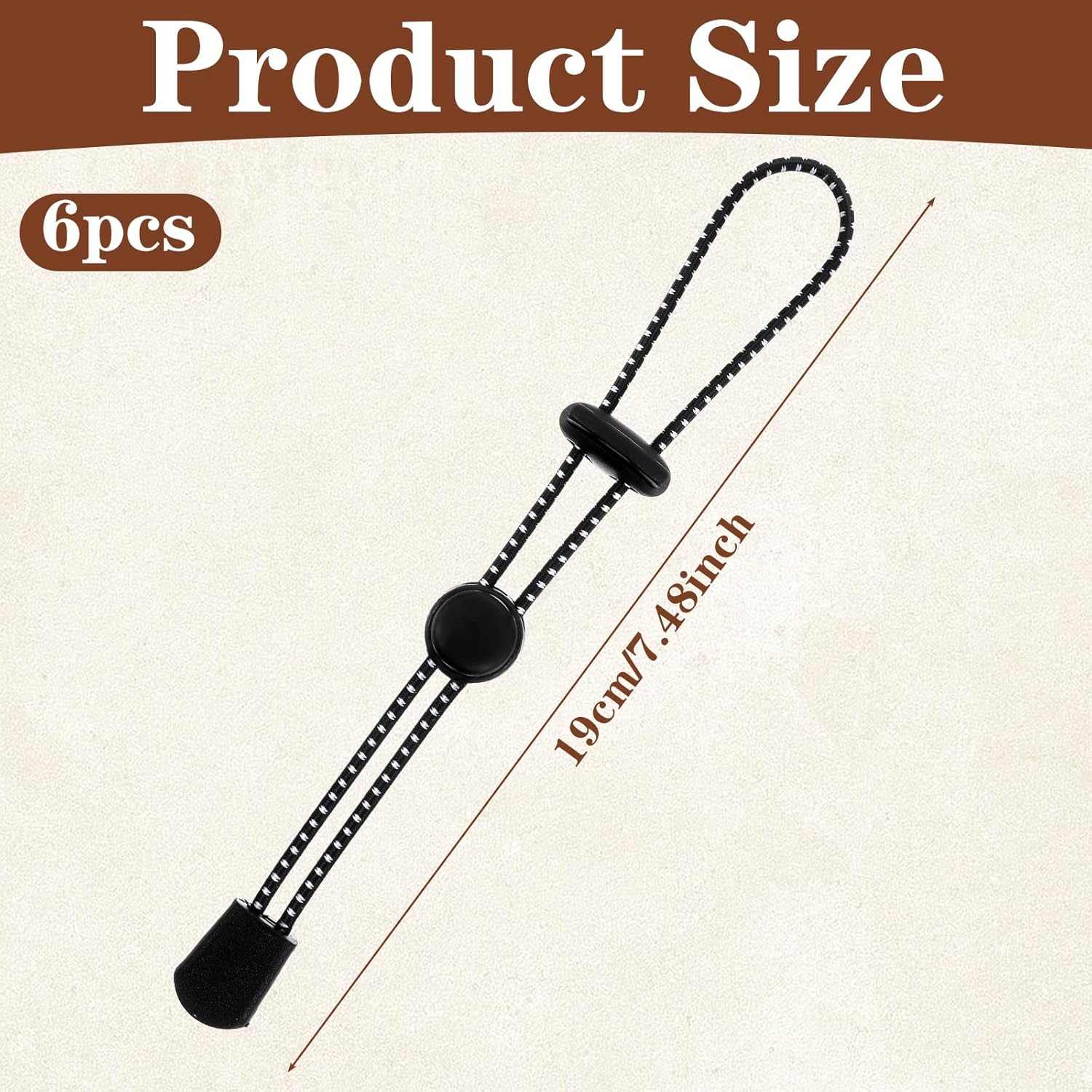 6Pcs Climbing Stick Straps, Adjustable Bungee Cords with Fastener Buckles, Elastic Rope Tie-Downs for Trekking Poles Ski Equipment Backpack & Outdoor Gear Accessory - Image 1
