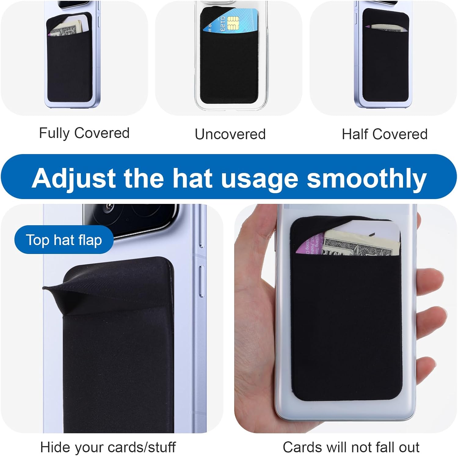 3PCS Wallet Key Holder, Slim Card Holder Minimalist Wallet for Men-Small Card Key Holders Slim Cards Holders of Phone Back - Image 2