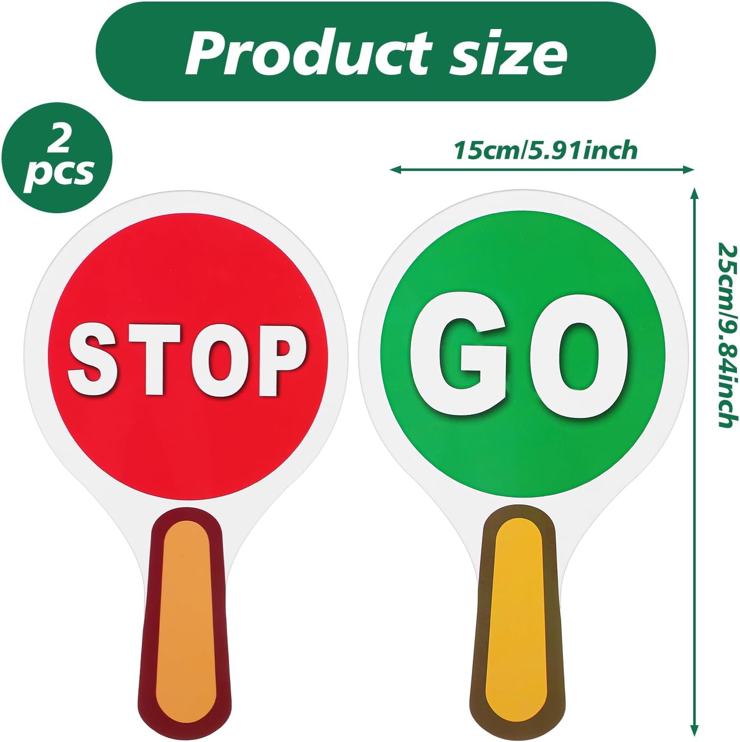 2Pcs Stop and Go Sign with Handle,Mini Stop Sign Double Sided for Guiding Teaching Traffic Safety - Image 1