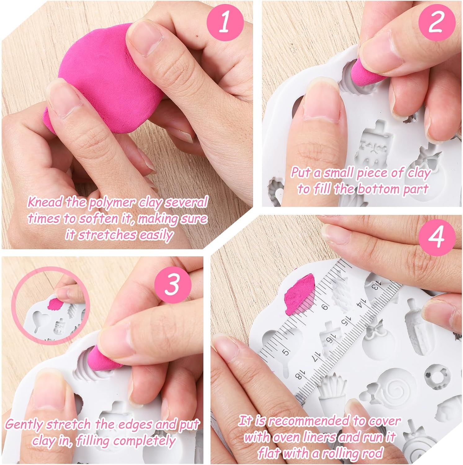 2Pcs Polymer Clay Molds for Jewelry Making Set,Silicone Air-Dry Clay Molds for Making Candy Lollipop Donut - Image 6