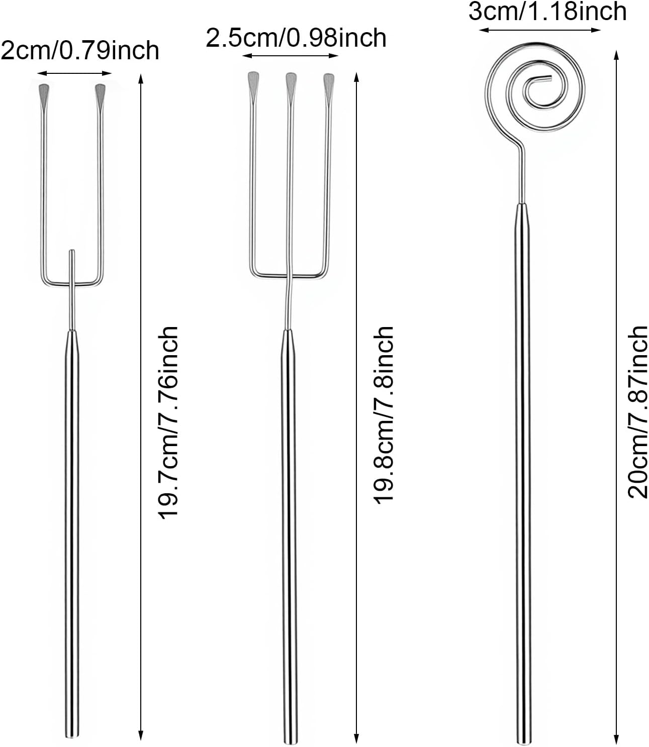 3PCS Chocolate Dipping Tool - Stainless Steel Candy Dipping Tools Baking Supplies Fondue Fork, Spiral Fork Cooking Tool Set, Dishwasher Safe - Image 1