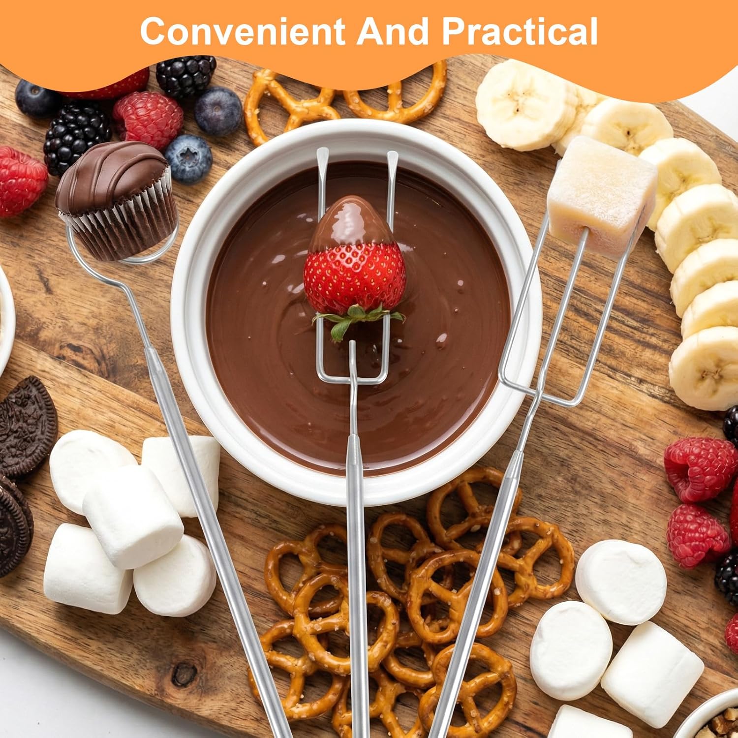 3PCS Chocolate Dipping Tool - Stainless Steel Candy Dipping Tools Baking Supplies Fondue Fork, Spiral Fork Cooking Tool Set, Dishwasher Safe - Image 5