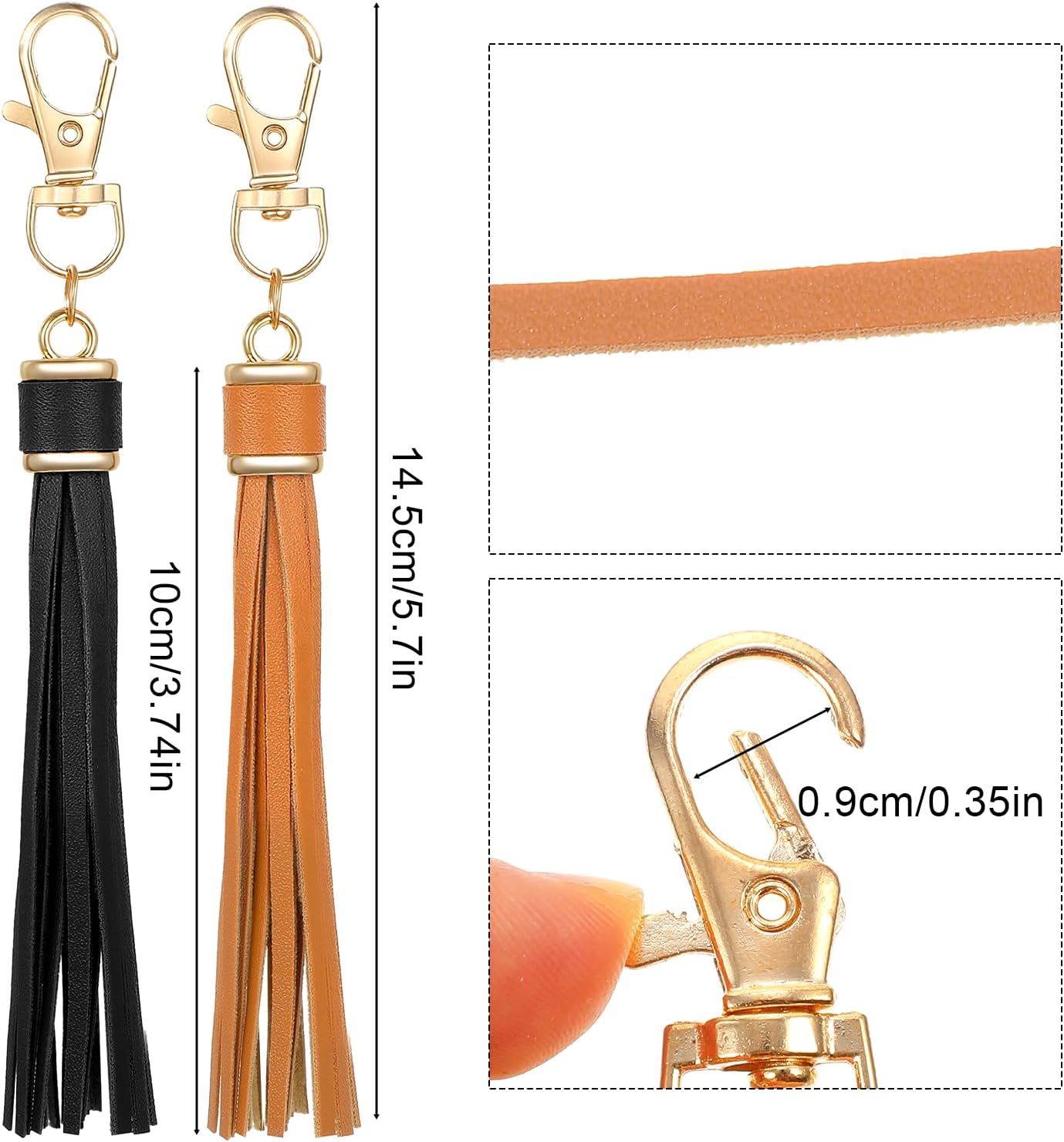 Leather Tassels for Handbags, 4PCS Tassel Keychain Charms Leather Charms for Purses and Bag Charm for Handbags DIY Craft Making - Image 1