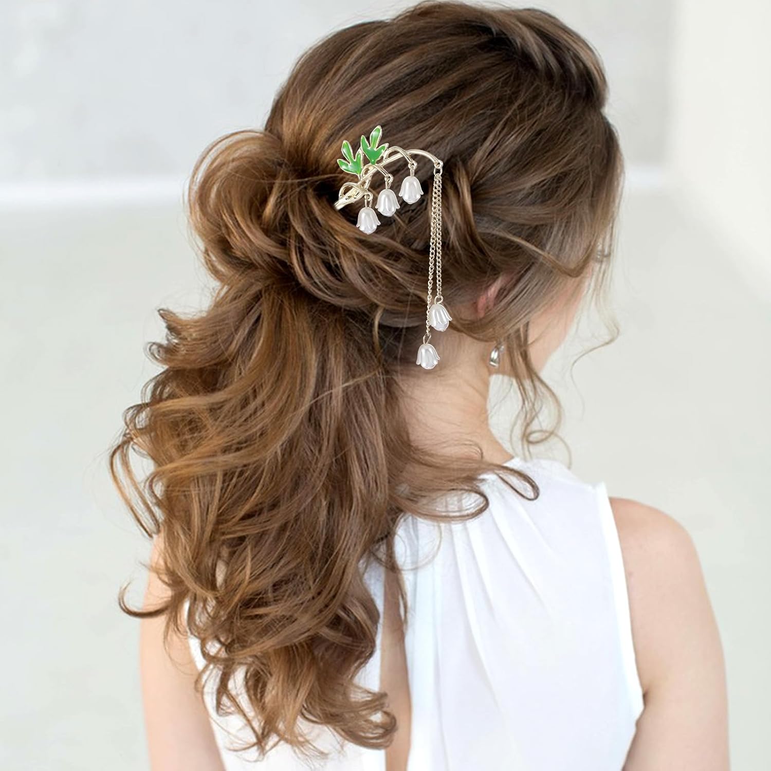 2PCS Chinese Hair Sticks,Lily of the Valley Hairpin Fringed Flowers Decor Hairstick for Women Headdress Fork for Women Hanfu Accessories - Image 3