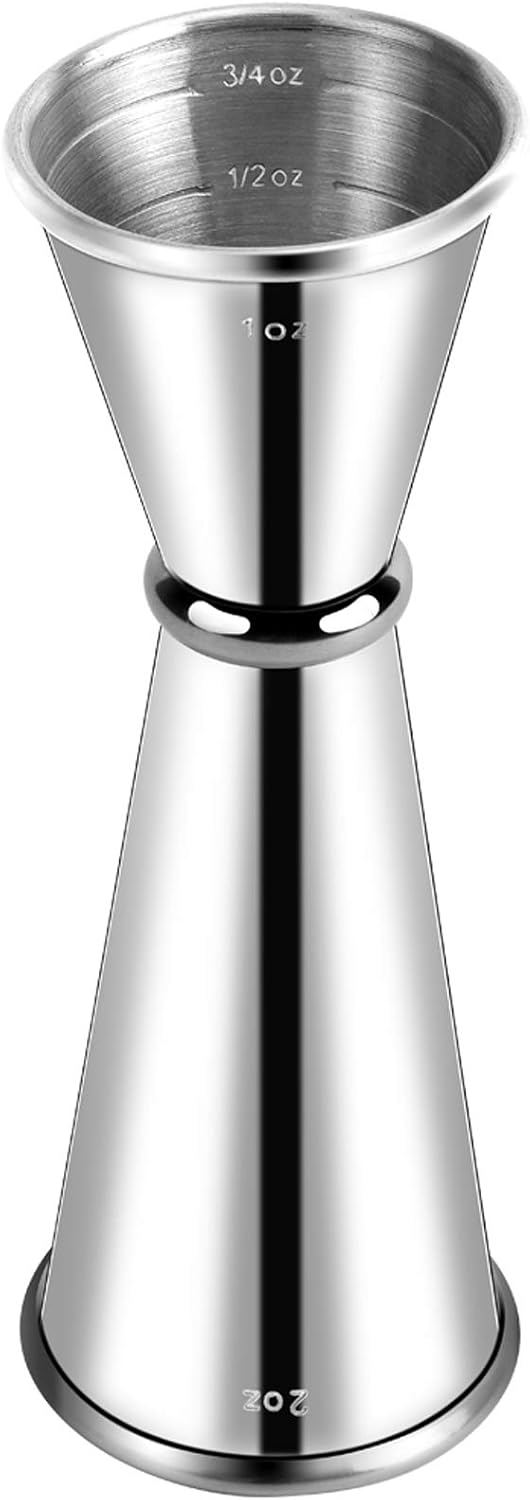 Jigger for Bartending, Double Cocktail Jigger Japanese Premium 304 Stainless Steel Jigger 2 OZ 1 OZ with Measurements Inside - Image 1