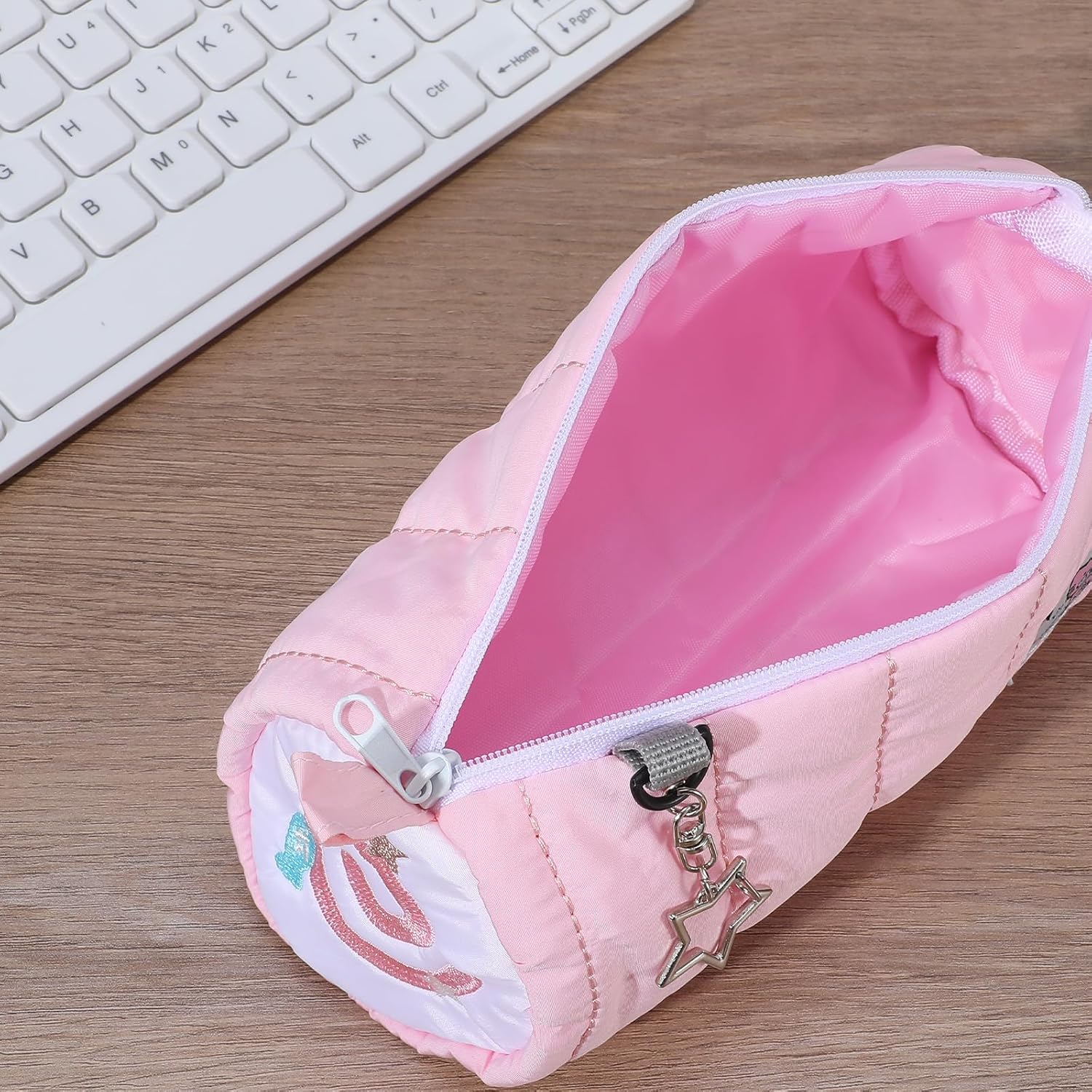 Pink Kawaii Pencil Case, Cream Roll Cartoon Large Capacity Cute Pencil Bag with Zipper, Cat Makeup Organizer Storage Box Office Stationery Nice Gift Stocking Stuffers - Image 6