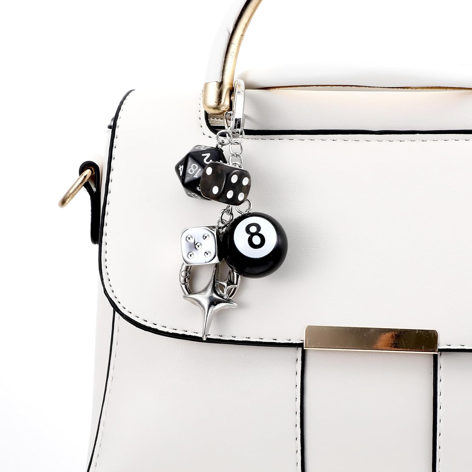 8 Ball Dice Keychain Charms,Y2K Bag Charm for Handbags Cool Purse Charms Key Chain Accessories Charm for Women - Image 4