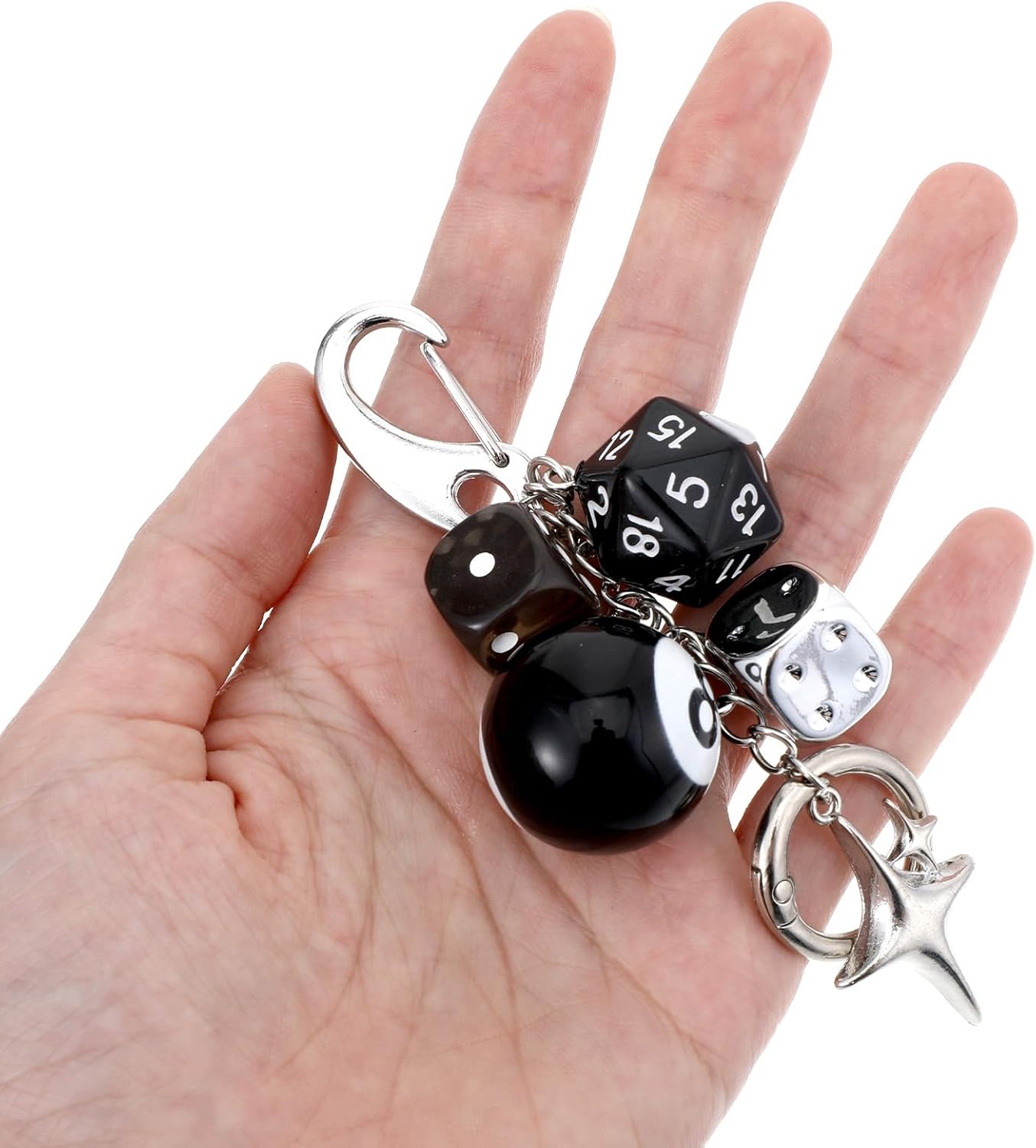 8 Ball Dice Keychain Charms,Y2K Bag Charm for Handbags Cool Purse Charms Key Chain Accessories Charm for Women - Image 6