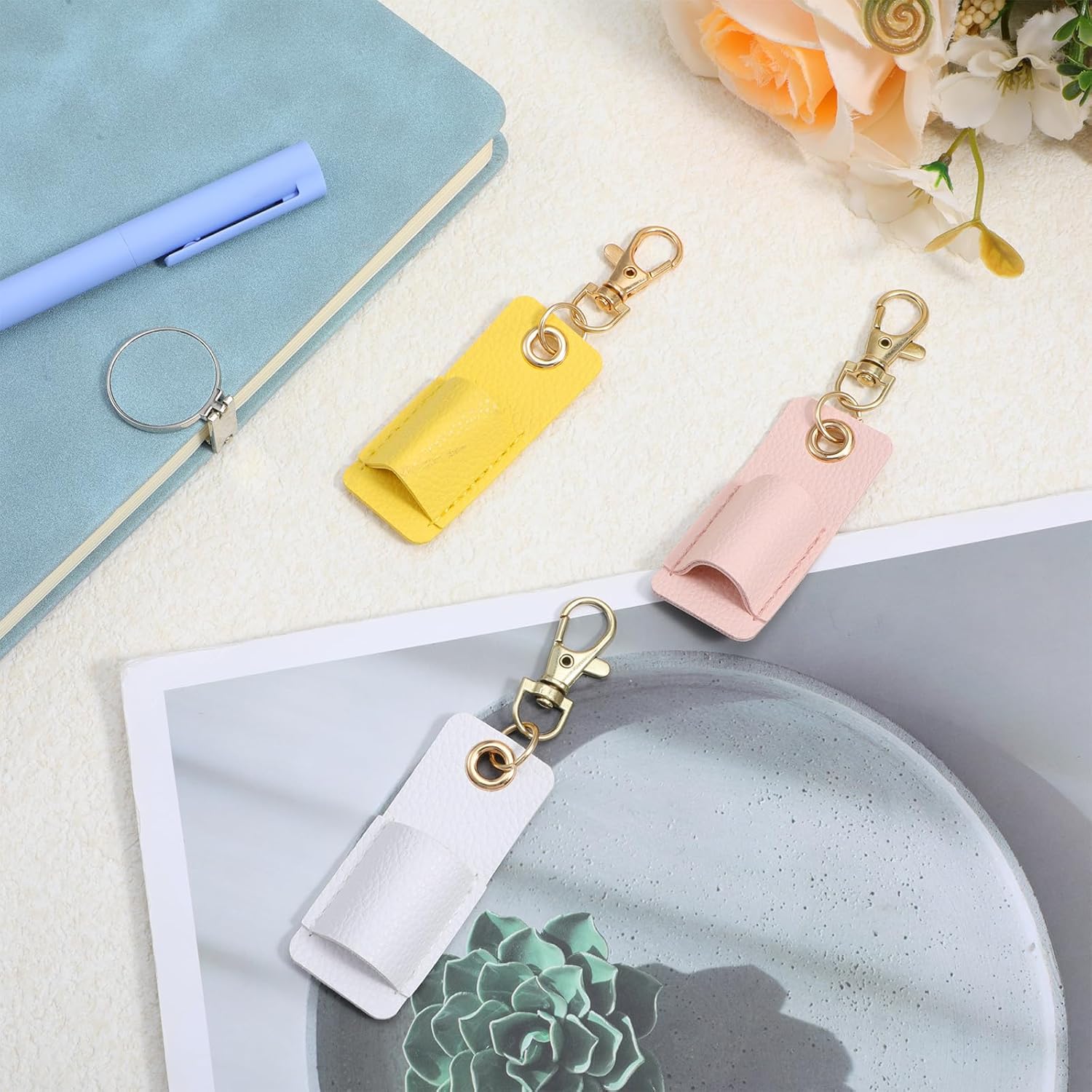3Pcs Lanyard Pen Holder,Single Lanyard Pen Holder Anti-Lost PU Leather Badge Pens Keychain for Nurses,Courier,Office Supplies - Image 6