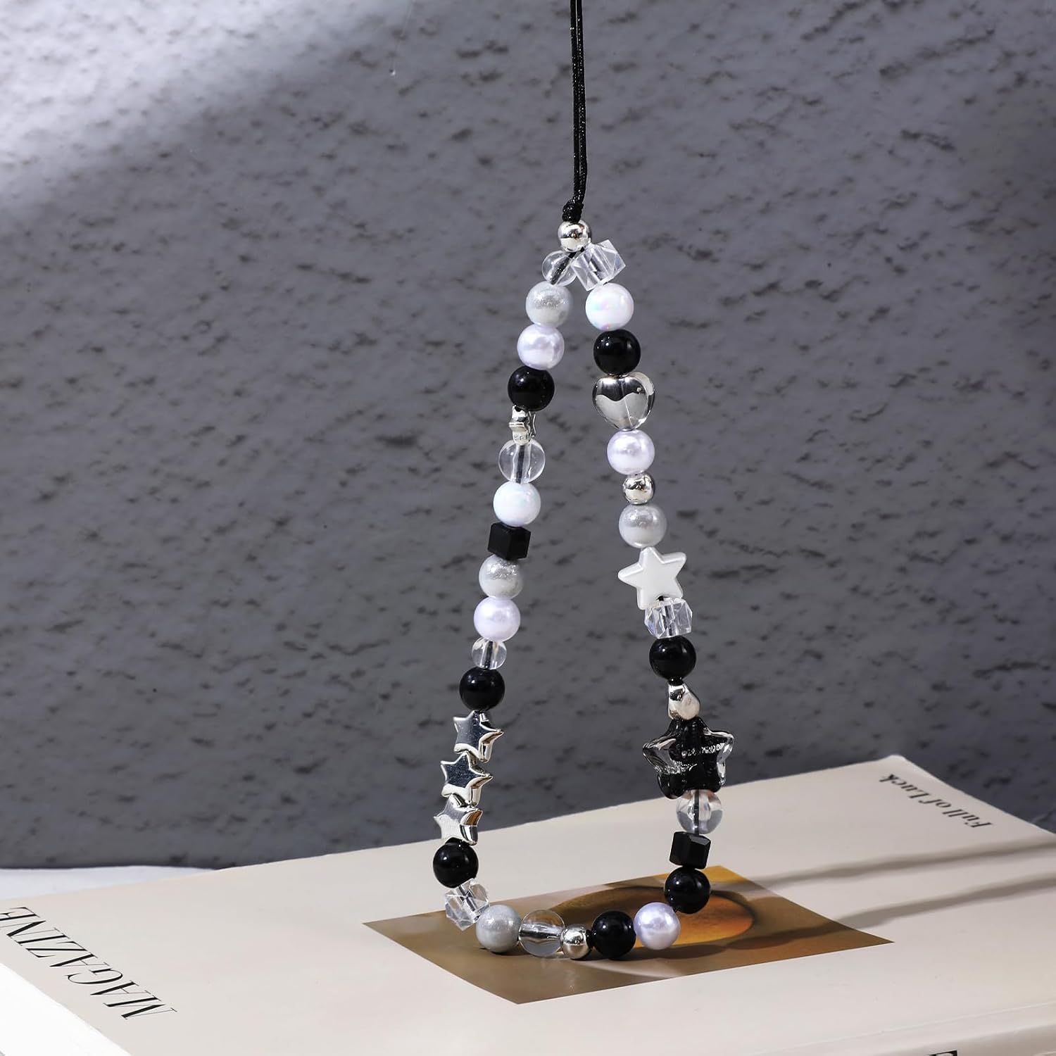Beaded Camera Hand Strap, Cool Black Star Phone Lanyard Wrist Cute Bag Charm Digital Camera Wrist Strap for Phone Bag Keychain - Image 6