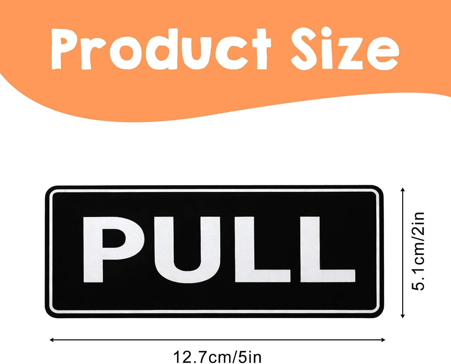 6Pack Push Pull Door Stickers,Adhesive Push and Pull Signs Stickers for Glass Doors and Other Side Doors in Business,Stores,Cafes,Shops - (2 x 5