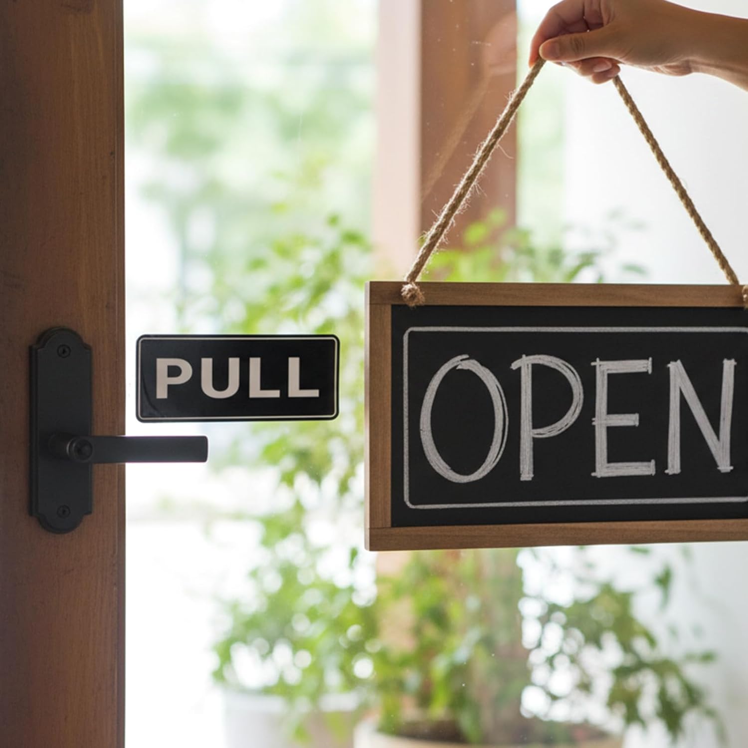 6Pack Push Pull Door Stickers,Adhesive Push and Pull Signs Stickers for Glass Doors and Other Side Doors in Business,Stores,Cafes,Shops - (2 x 5
