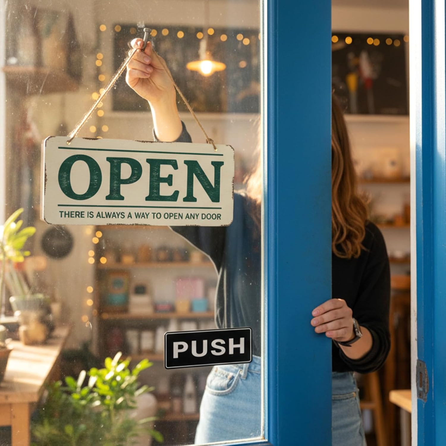 6Pack Push Pull Door Stickers,Adhesive Push and Pull Signs Stickers for Glass Doors and Other Side Doors in Business,Stores,Cafes,Shops - (2 x 5