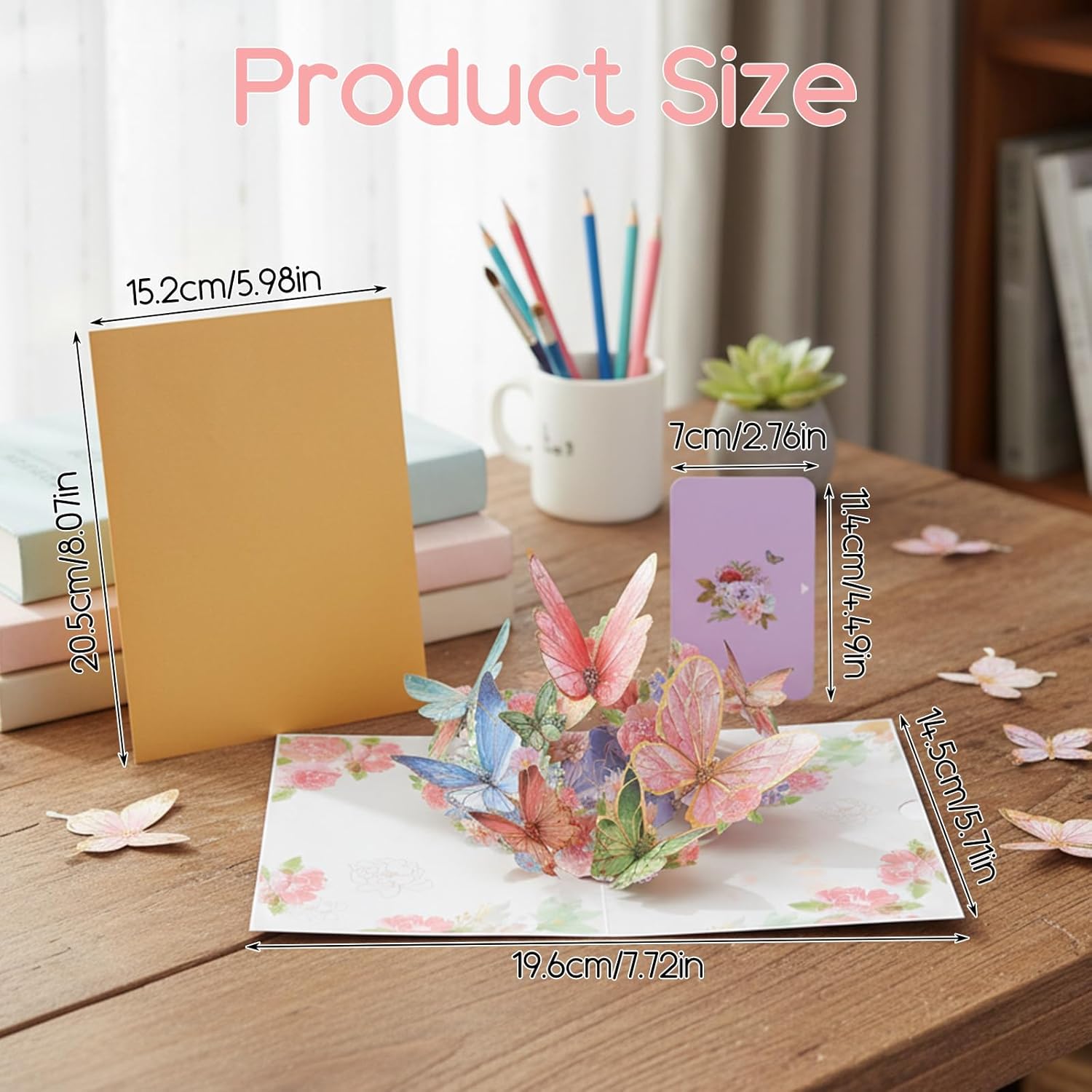 Butterfly Pop up Birthday Cards for Women, Pink Butterfly Waltz 3D Greeting Card for Birthday Anniversary Women’s Day Wedding Thank You Mother Wife Grandma - Image 1