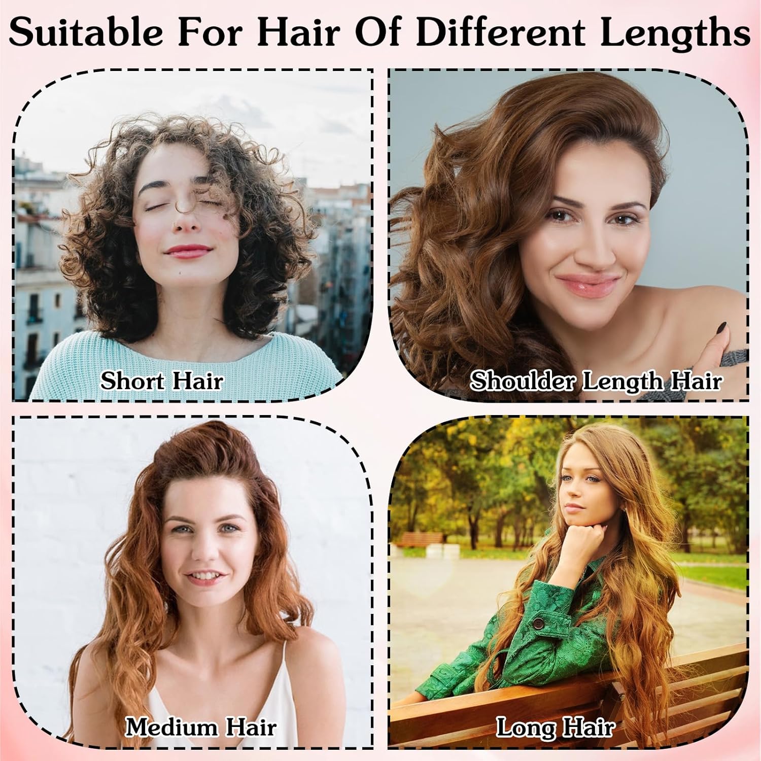Extended Heatless Curls for Women, 63Inch No Heat Curls Overnight Headband for Long & Short Hair Soft Sleeping Curler, Flexible Creates Wavy Hair Without Damage (Black) - Image 4